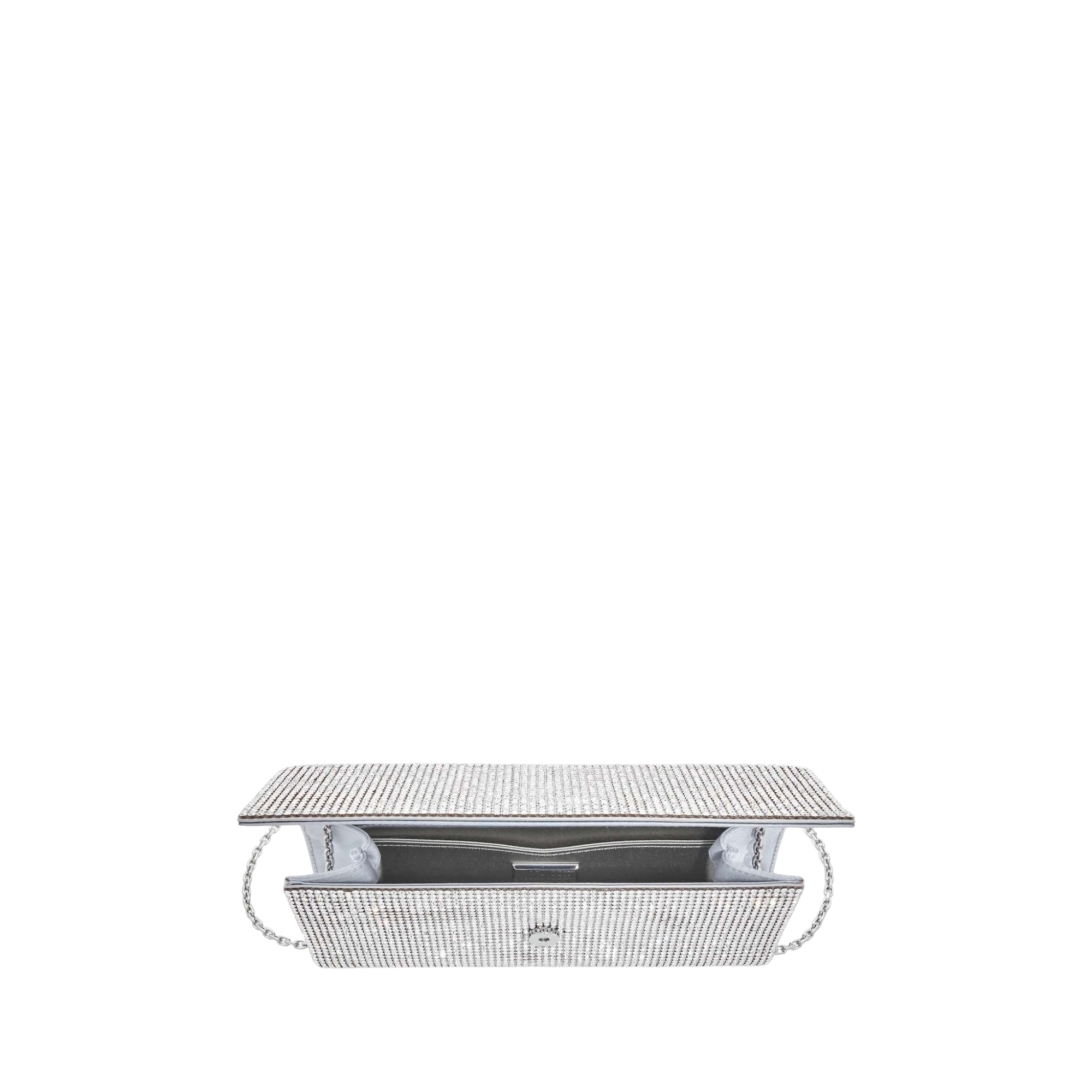 Perry Crystal Silver Clutch