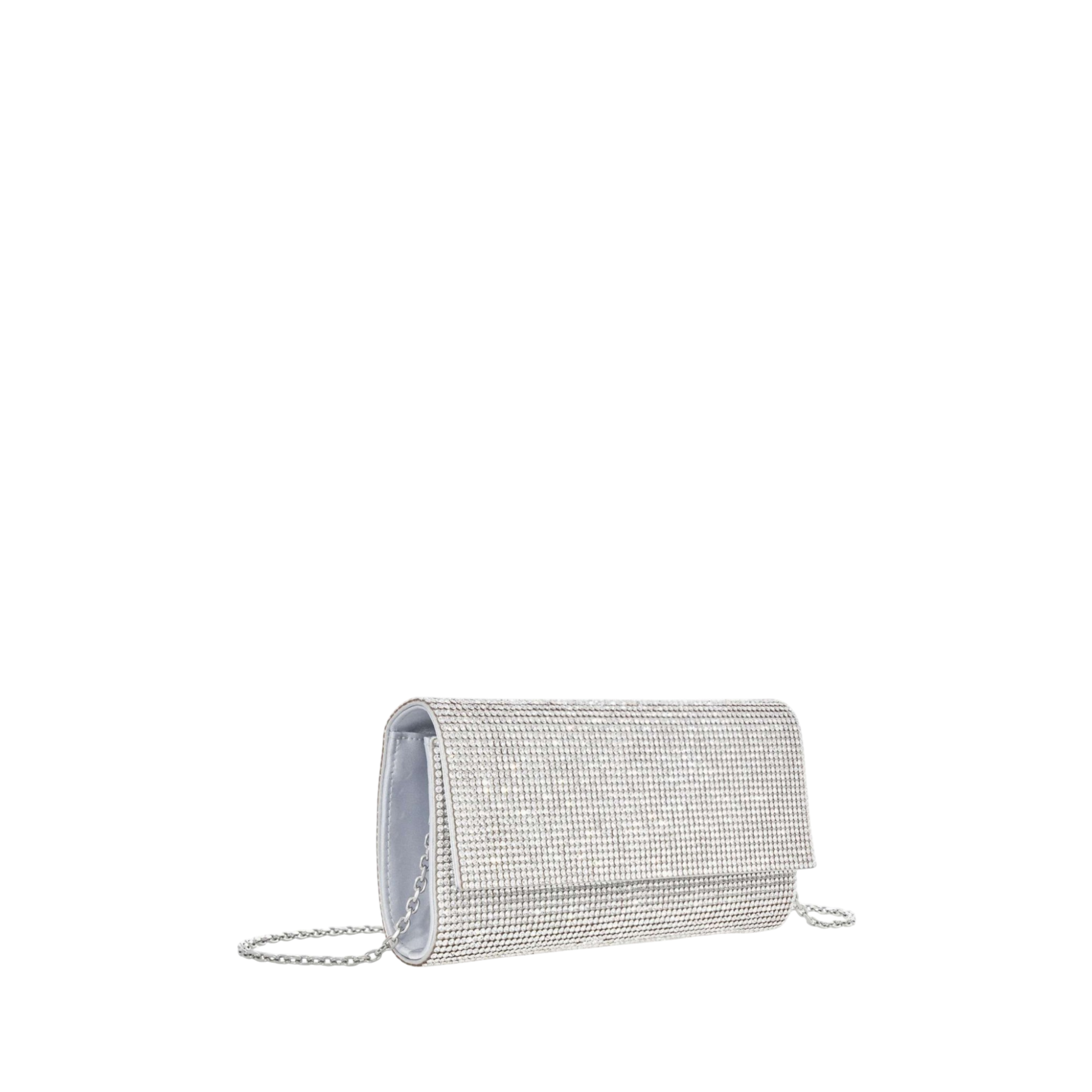 Perry Crystal Silver Clutch