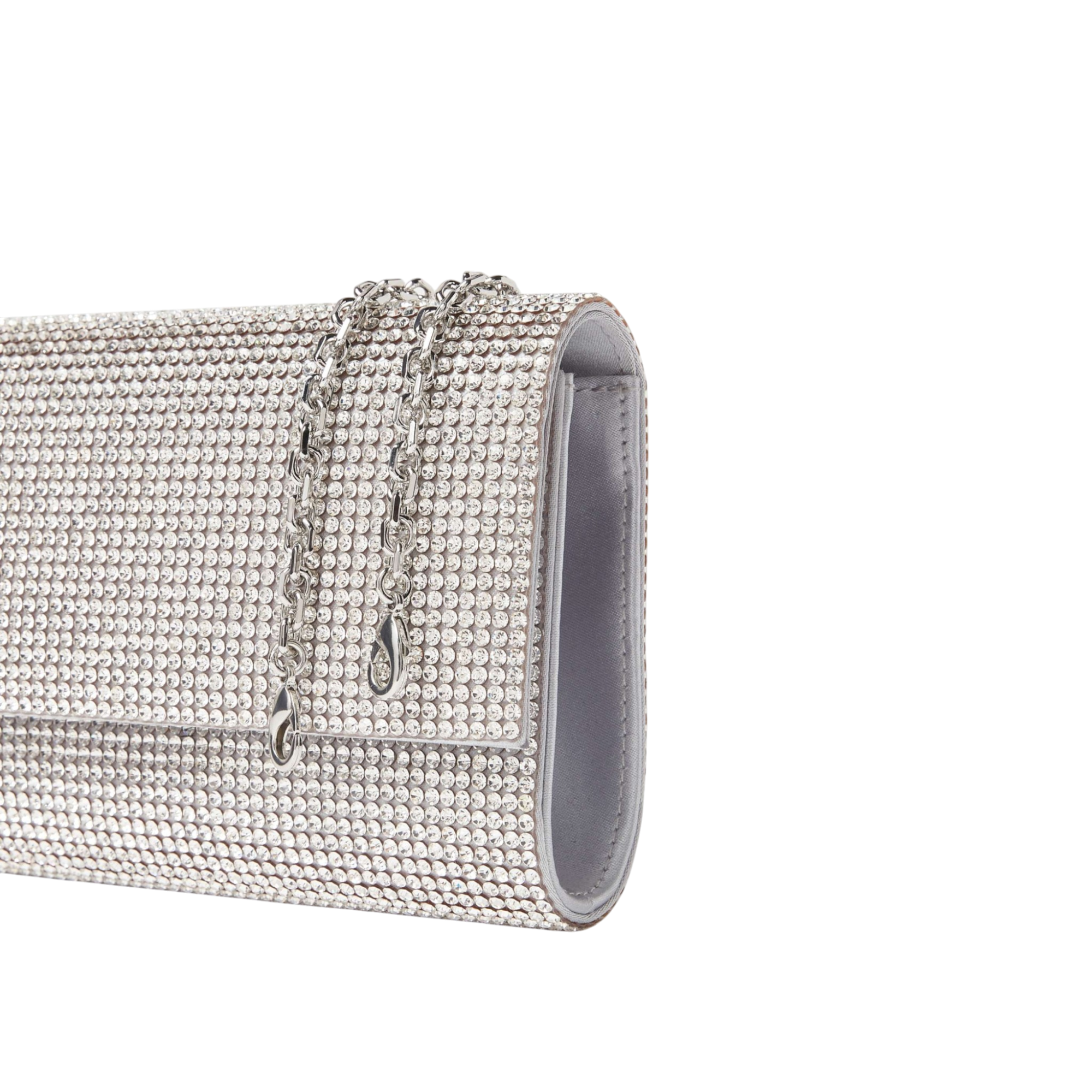 Perry Crystal Silver Clutch