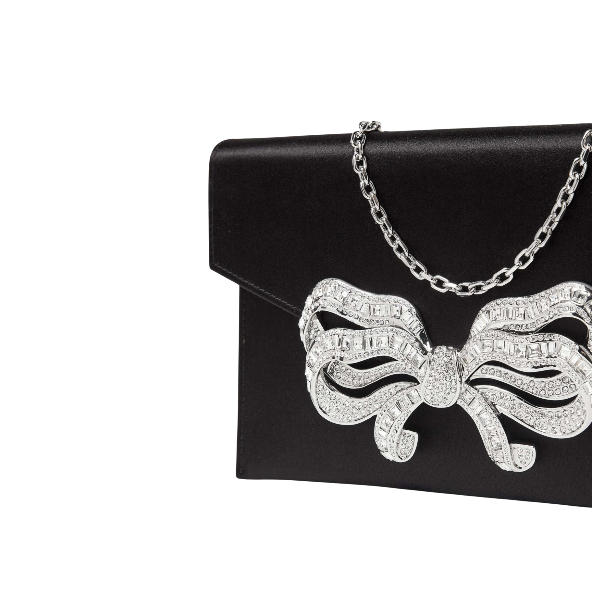 Satin Bow Envelope Black