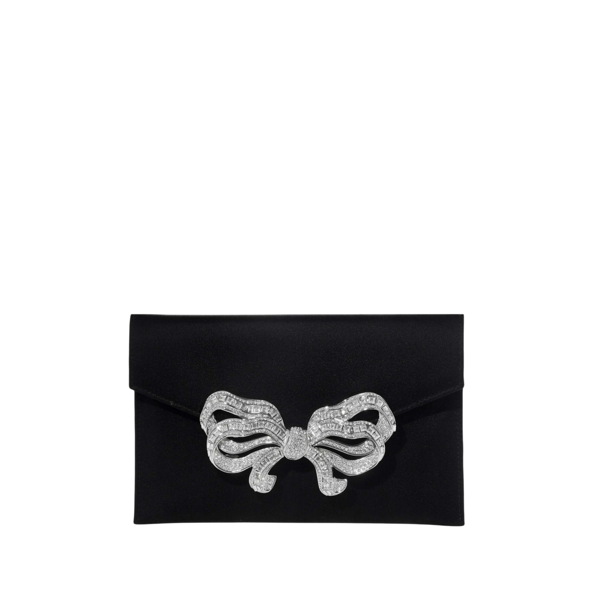 Satin Bow Envelope Black