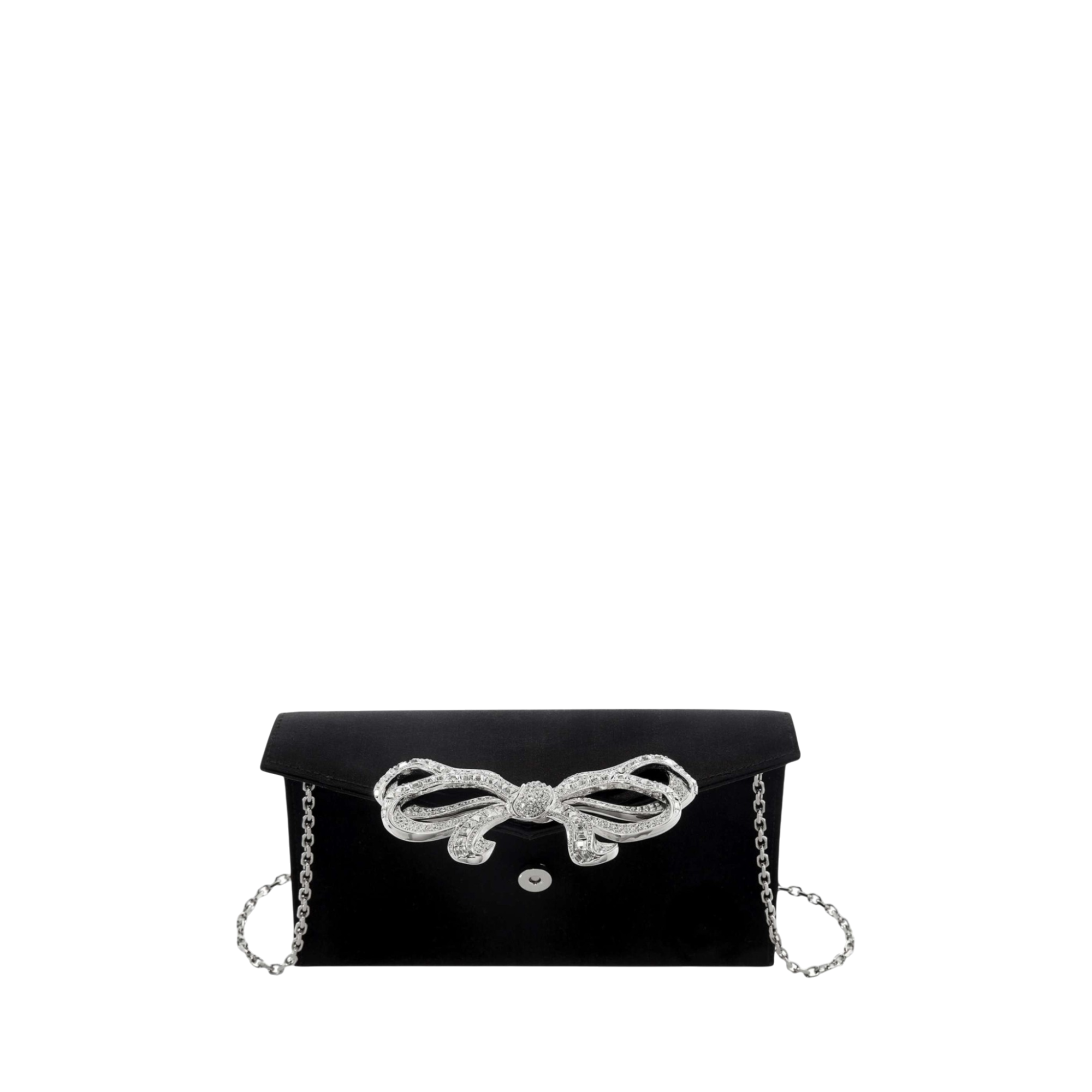 Satin Bow Envelope Black