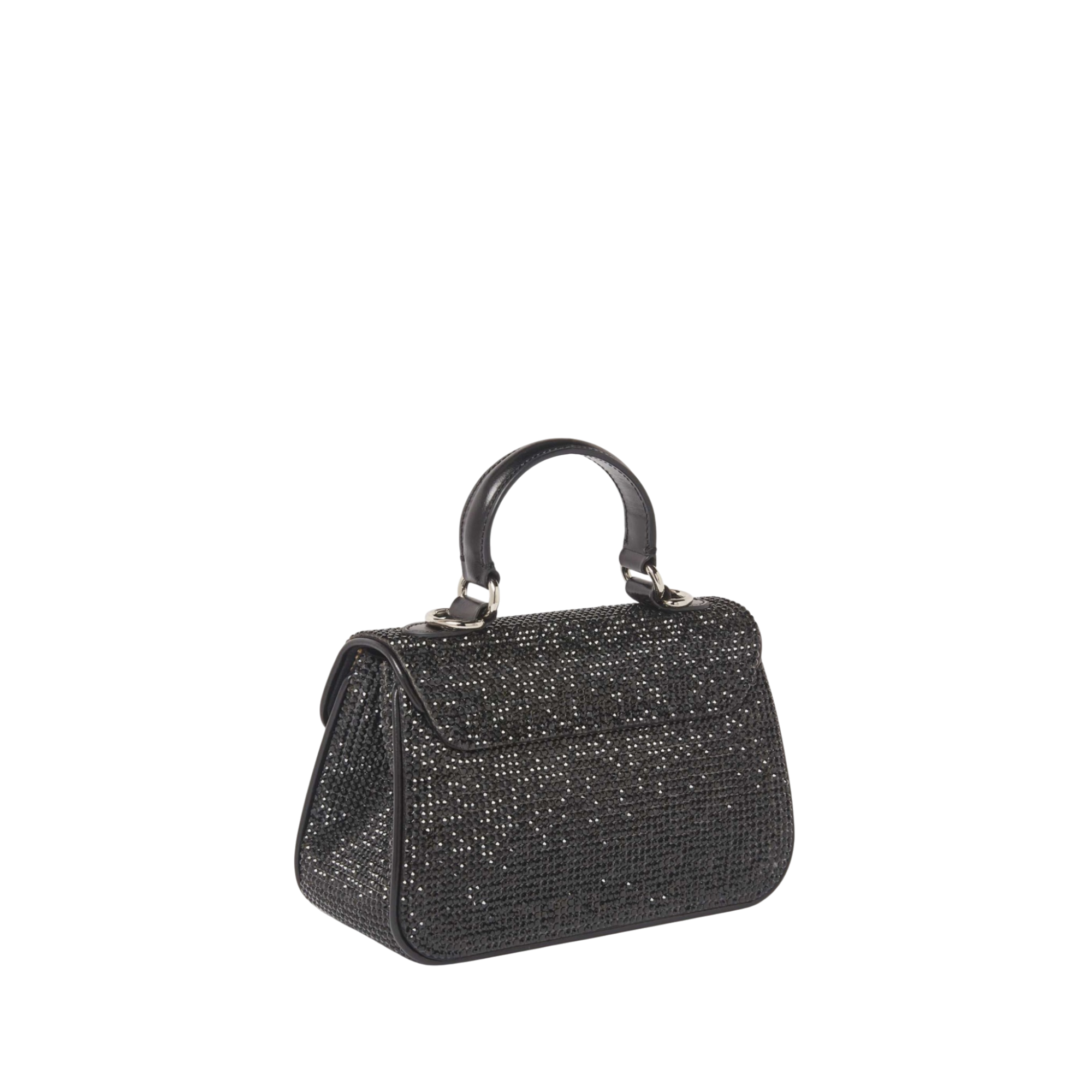 Crystal Bow Top Handle Black