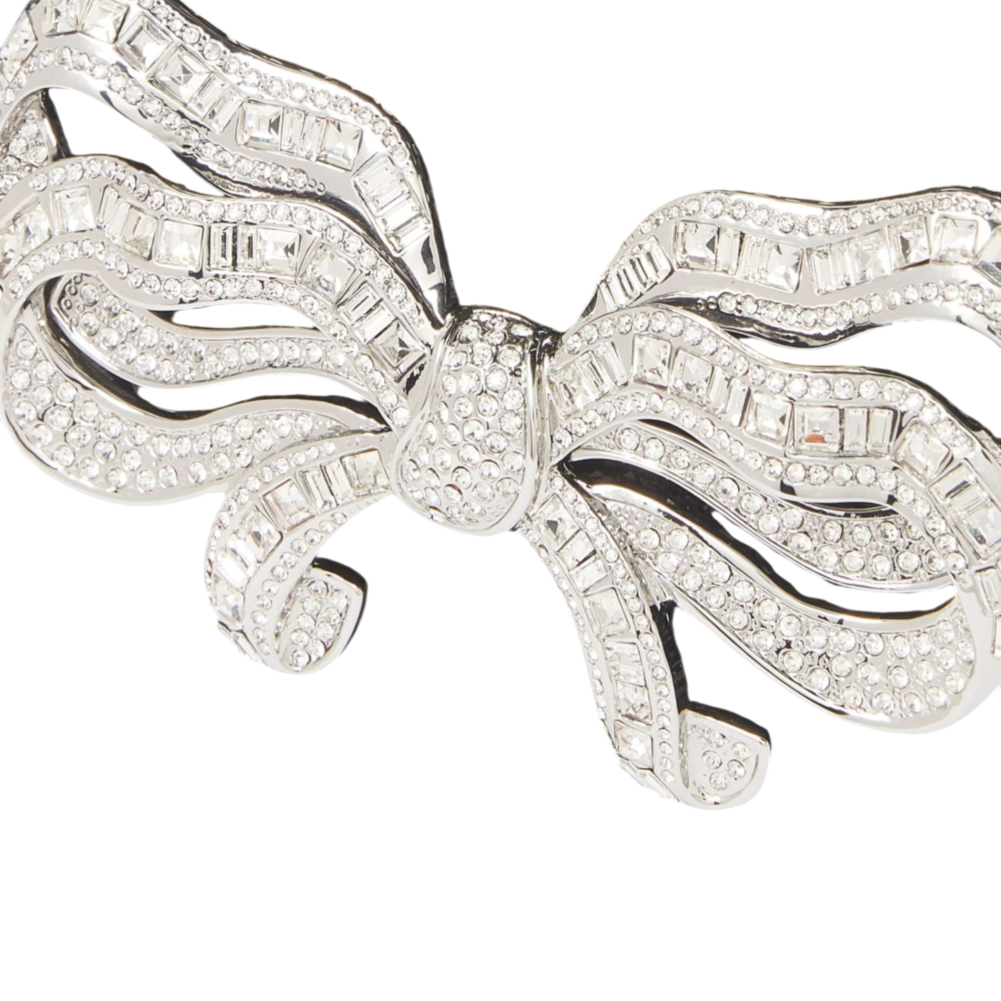 Crystal Bow Top Handle Black