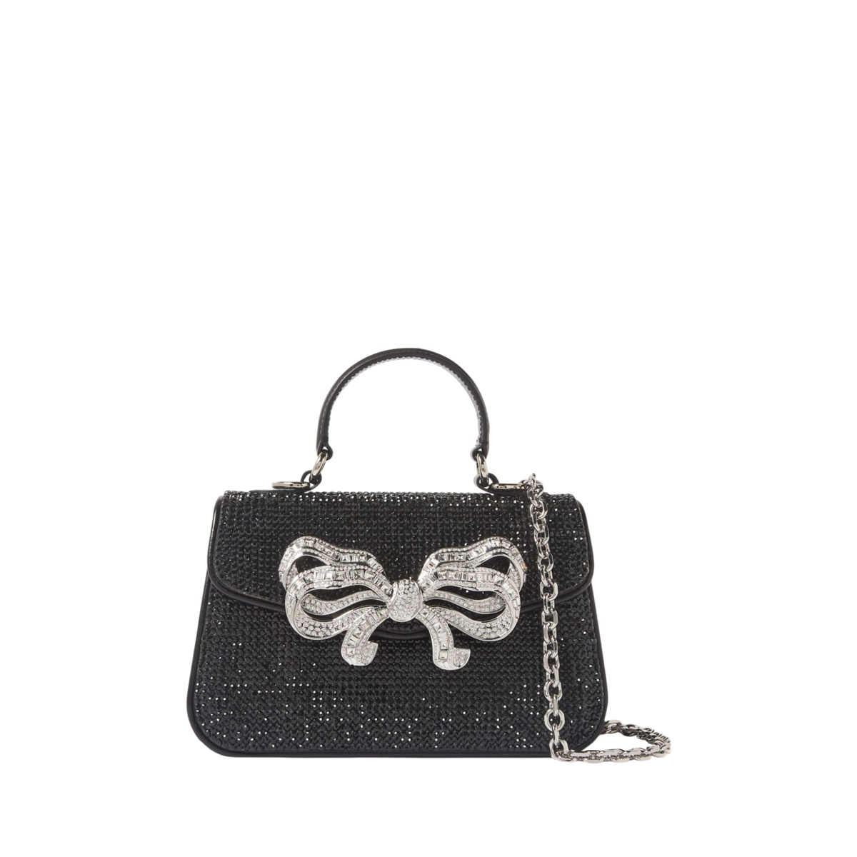 Crystal Bow Top Handle Black