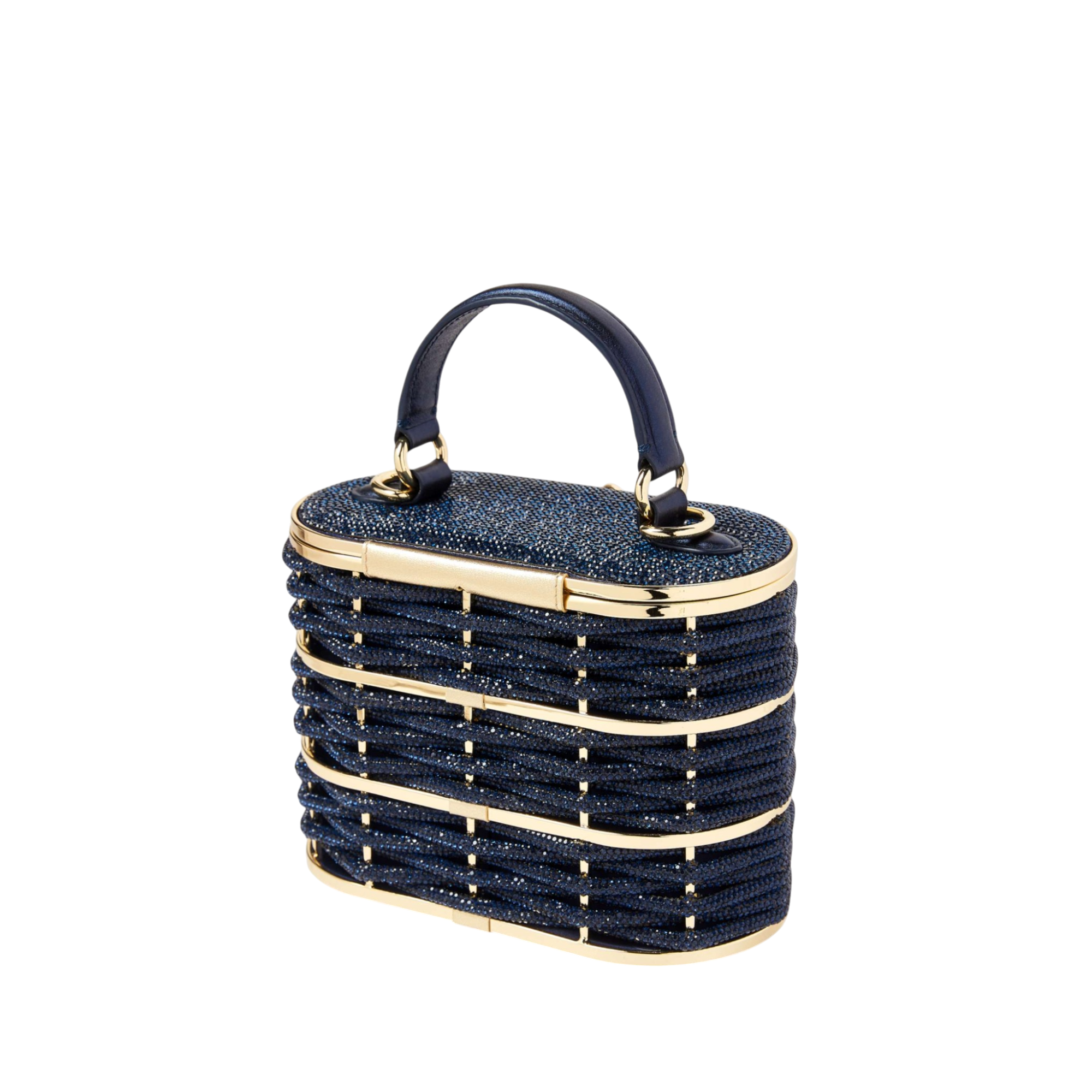 Willow Crystal Woven Top Handle Navy