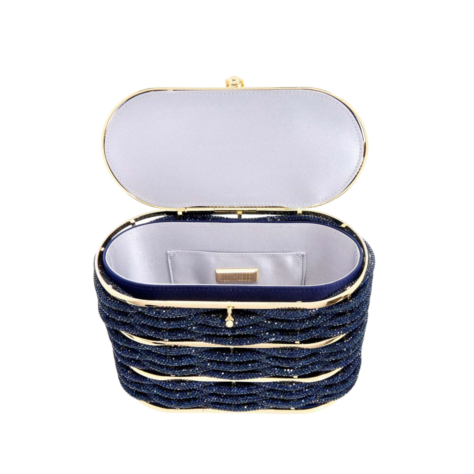 Willow Crystal Woven Top Handle Navy