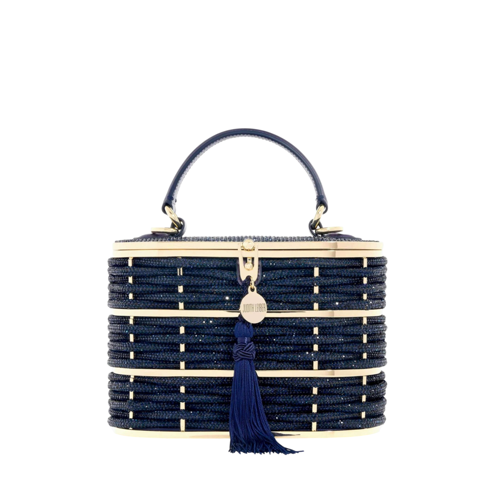 Willow Crystal Woven Top Handle Navy