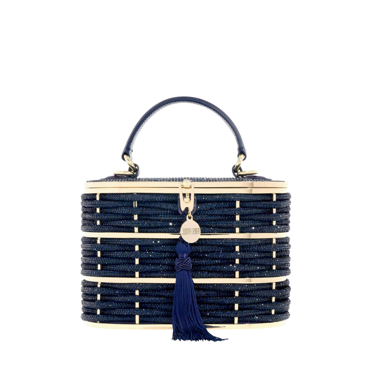 Willow Crystal Woven Top Handle Navy