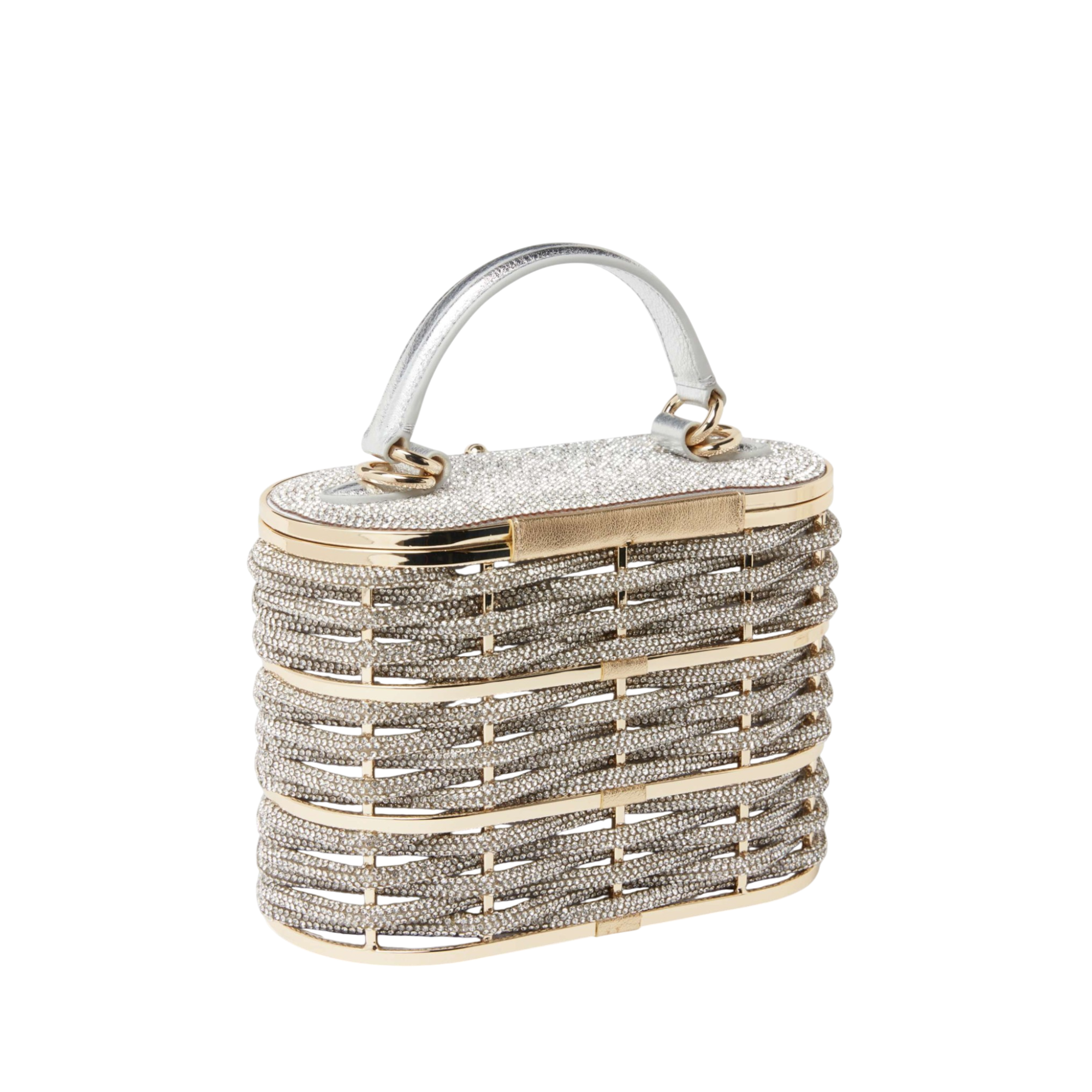 Willow Crystal Woven Top Handle Silver