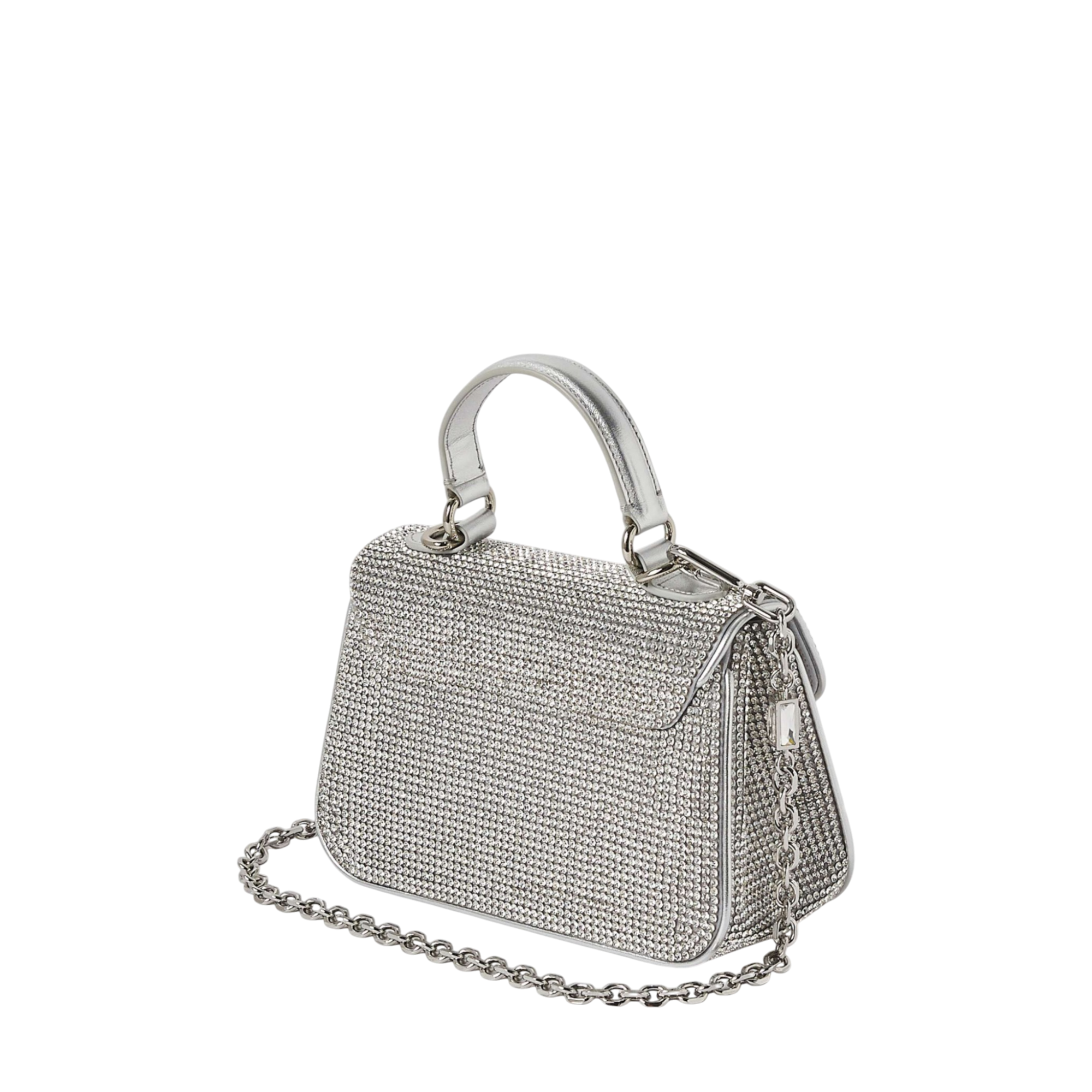 Crystal Bow Top Handle Silver