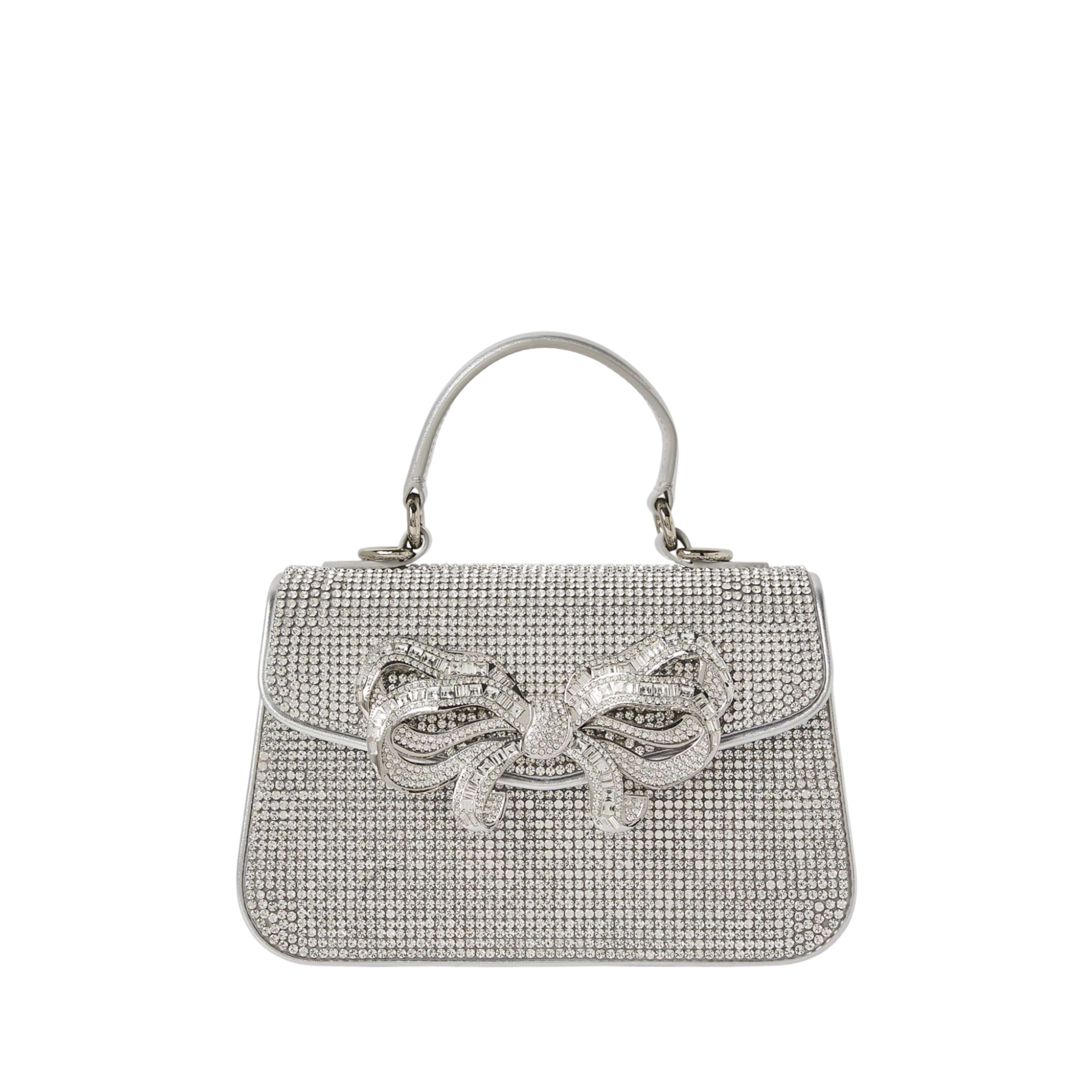 Crystal Bow Top Handle Silver