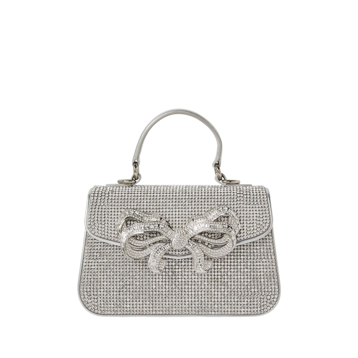 Crystal Bow Top Handle Silver