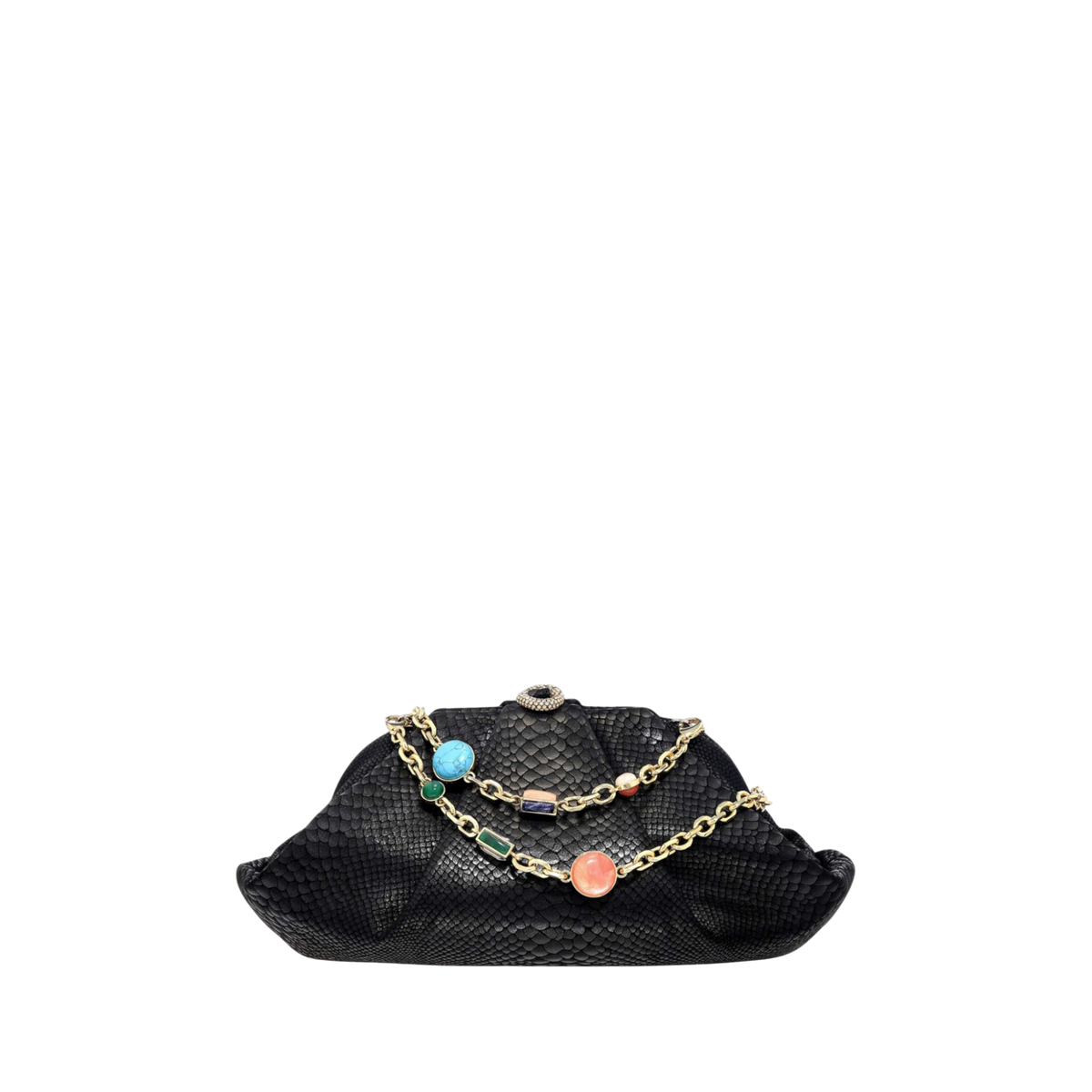 Grande Gemma Embossed Clutch