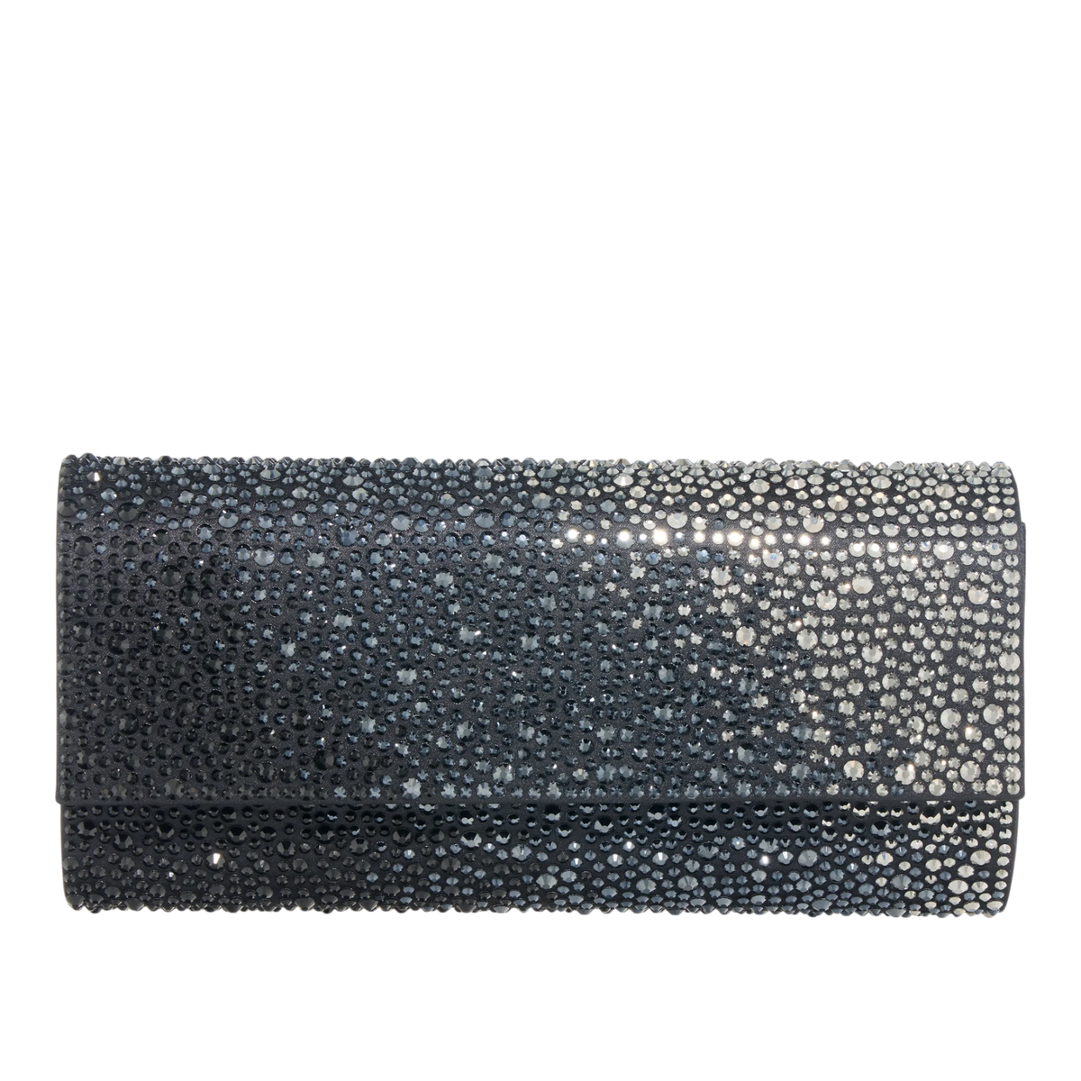 Perry Crystal Caviar Obsidian Clutch