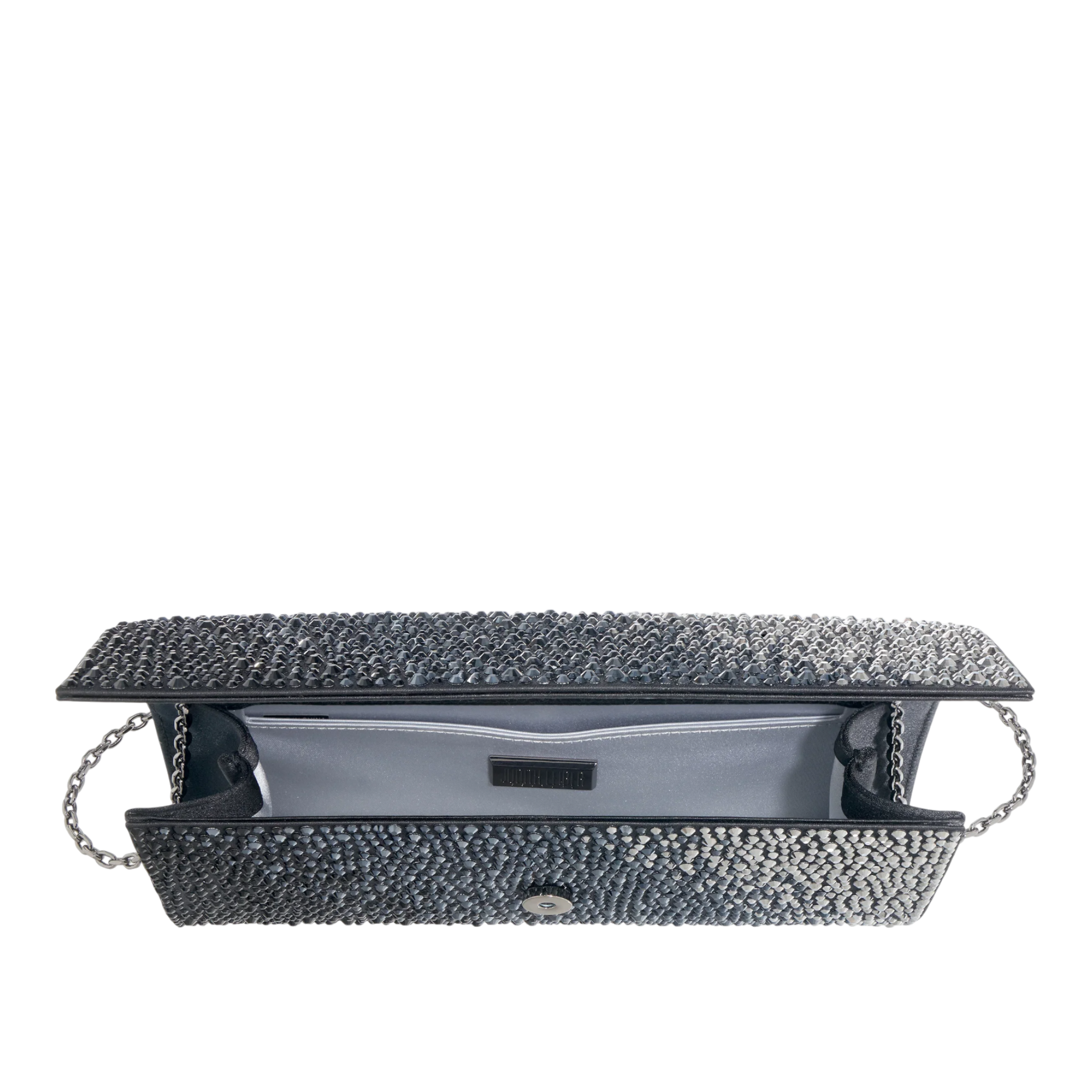 Perry Crystal Caviar Obsidian Clutch