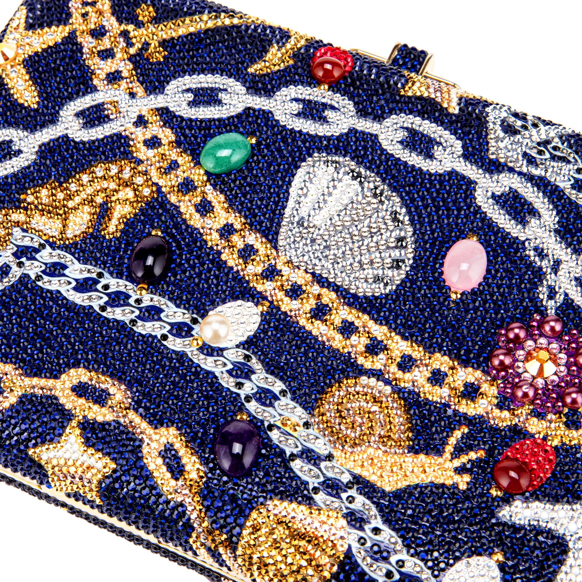 Nautical Chains Crystal Slim Slide Clutch