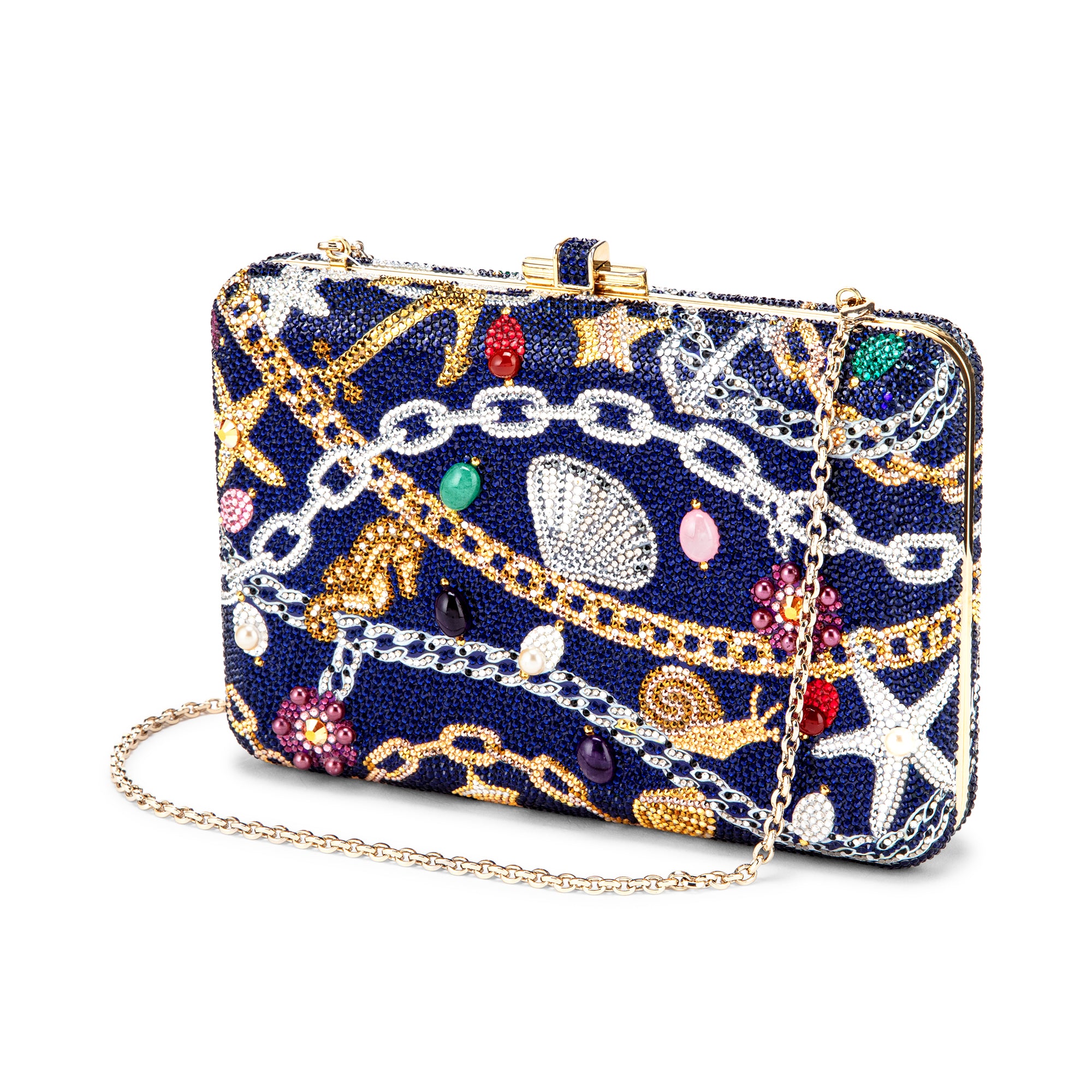 Nautical Chains Crystal Slim Slide Clutch