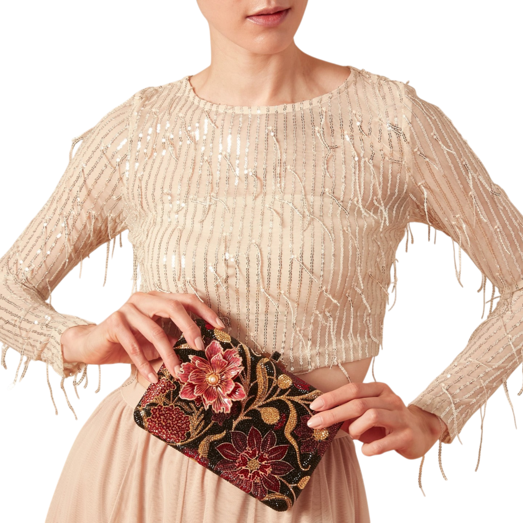 Slim Slide Crystal Brocade