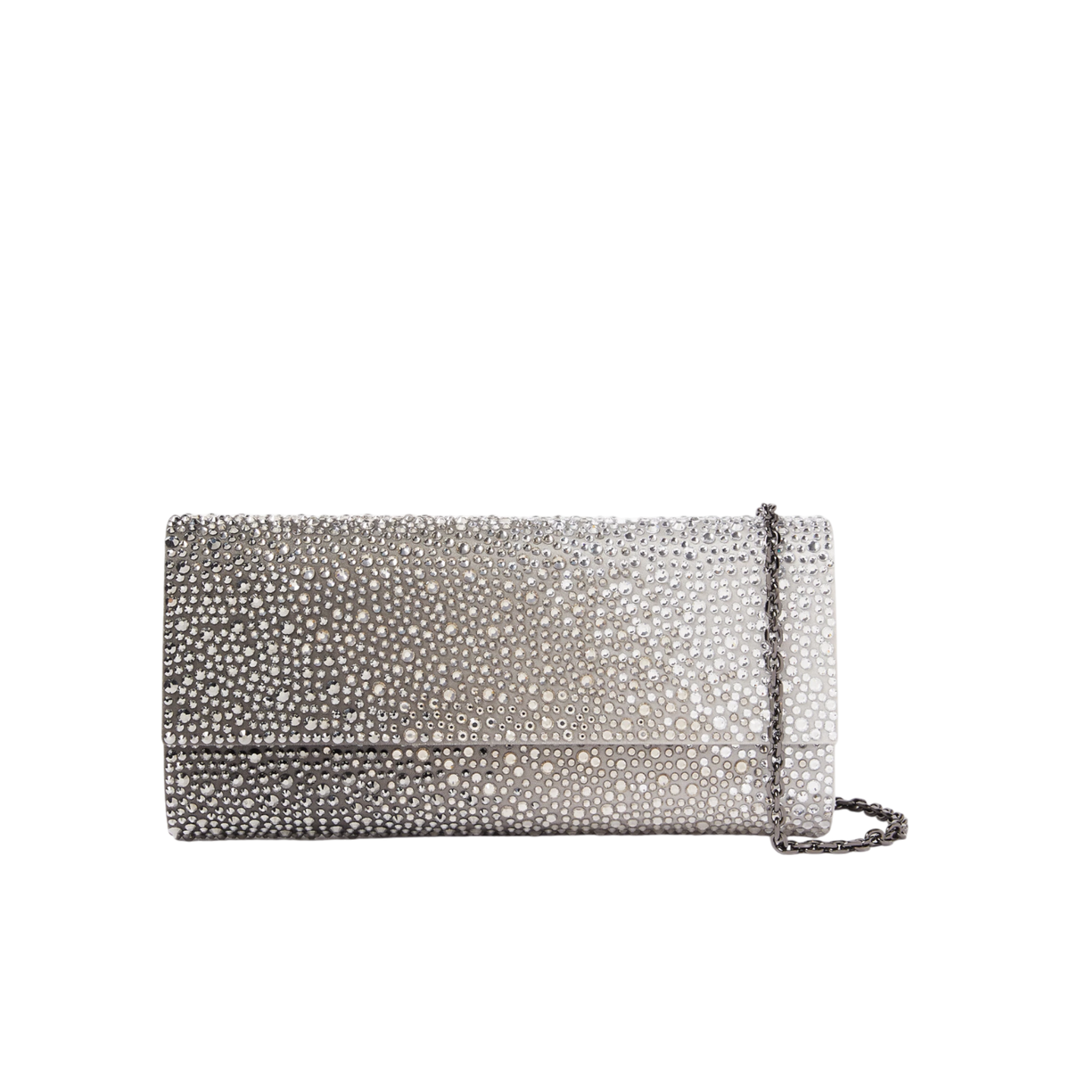 Perry Crystal Caviar Platinum Clutch