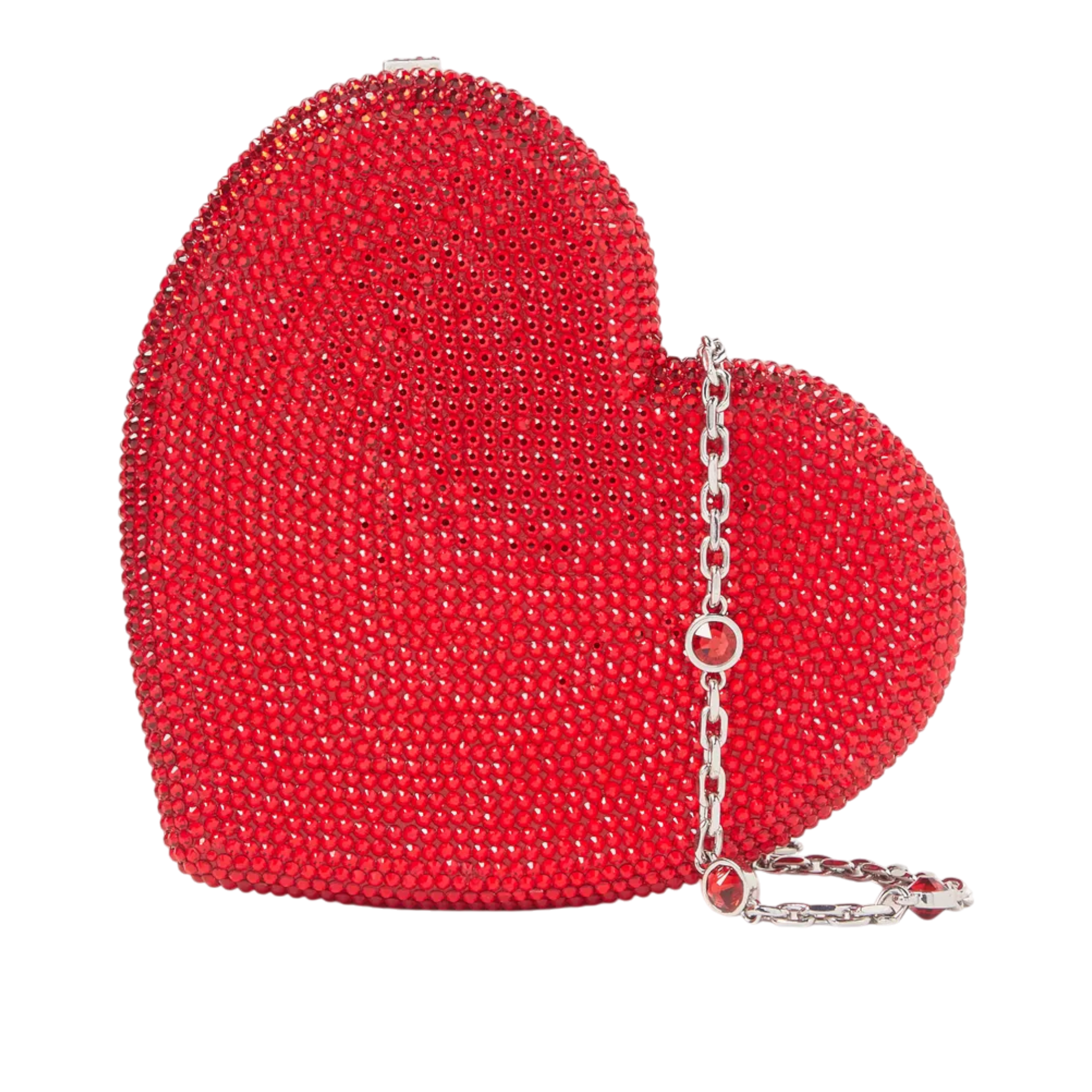 Heart Crystal Embellished Clutch Bag