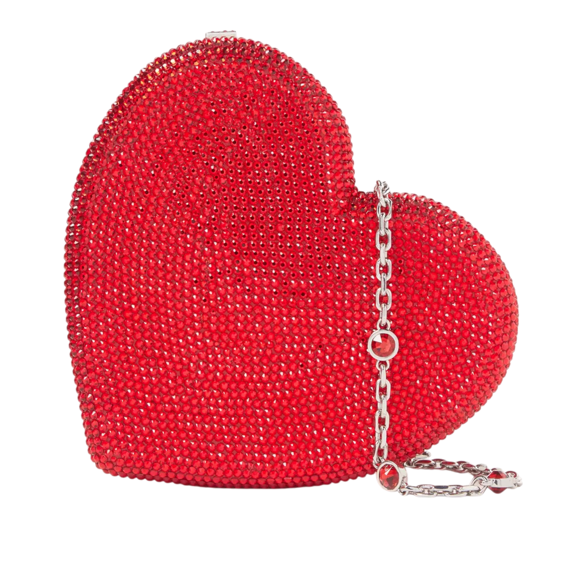 Heart Crystal Embellished Clutch Bag