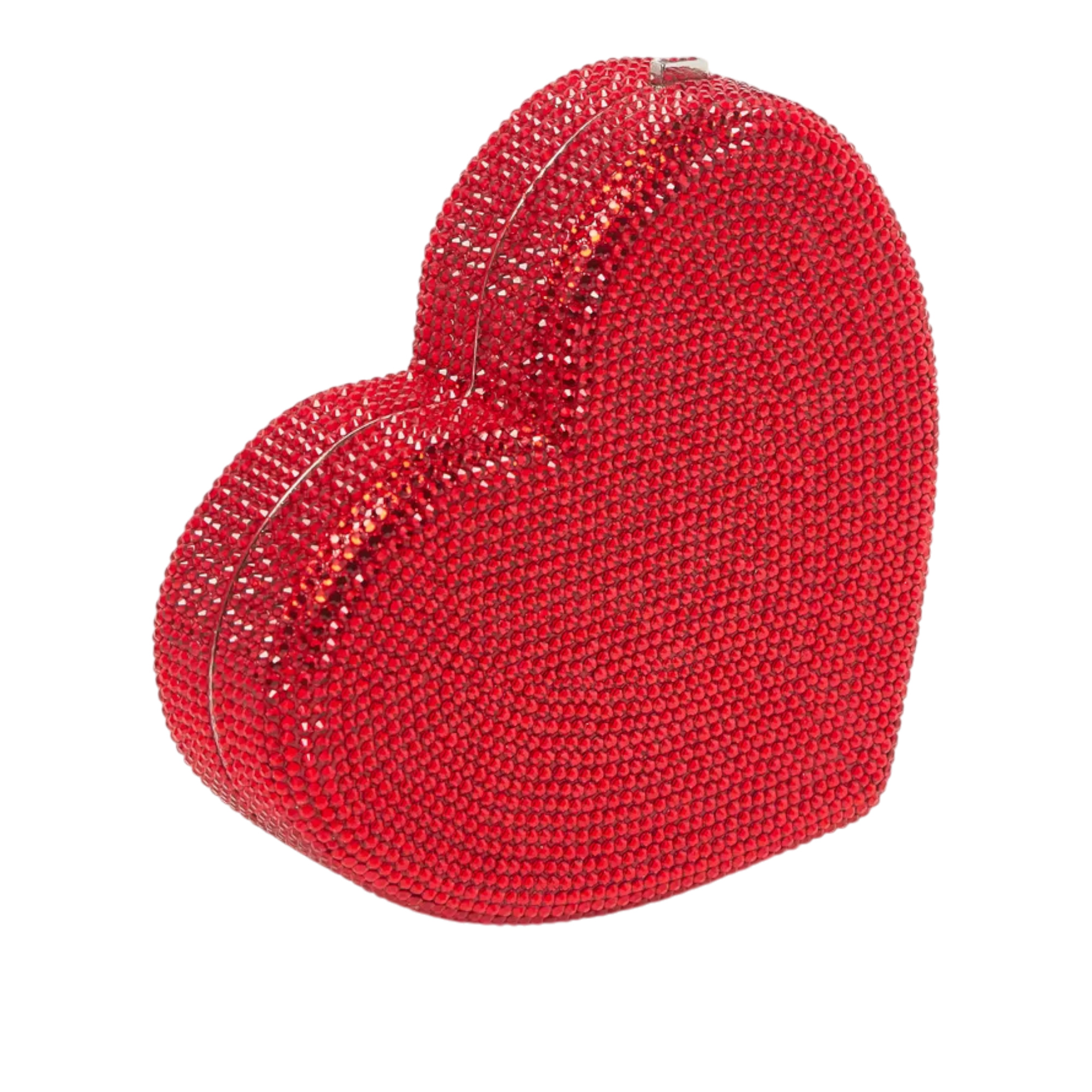 Heart Crystal Embellished Clutch Bag