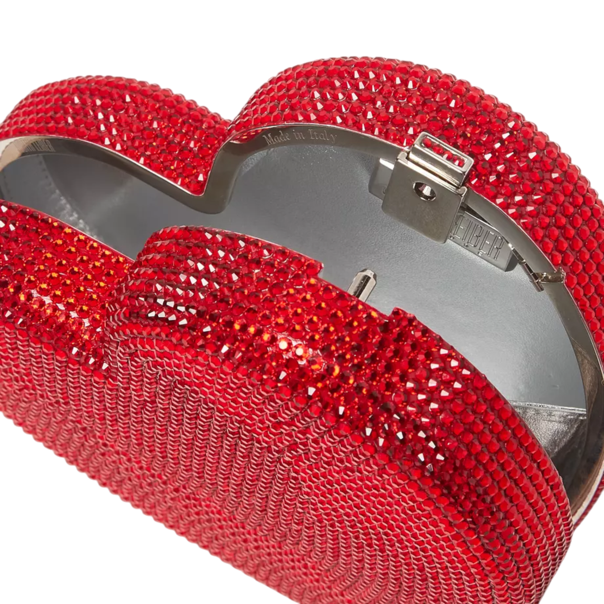 Heart Crystal Embellished Clutch Bag