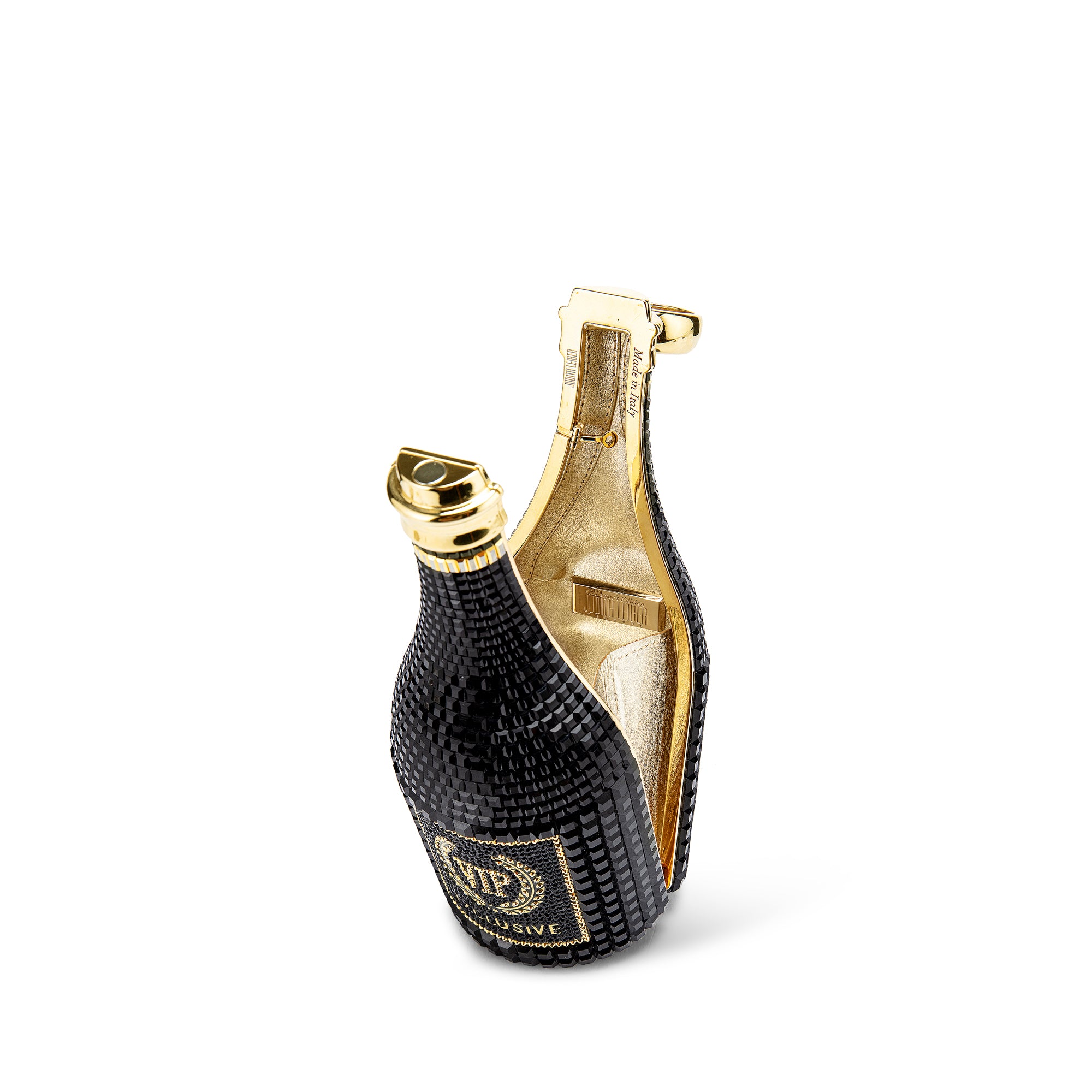 VIP Champagne Bottle Crystal Minaudiere Clutch