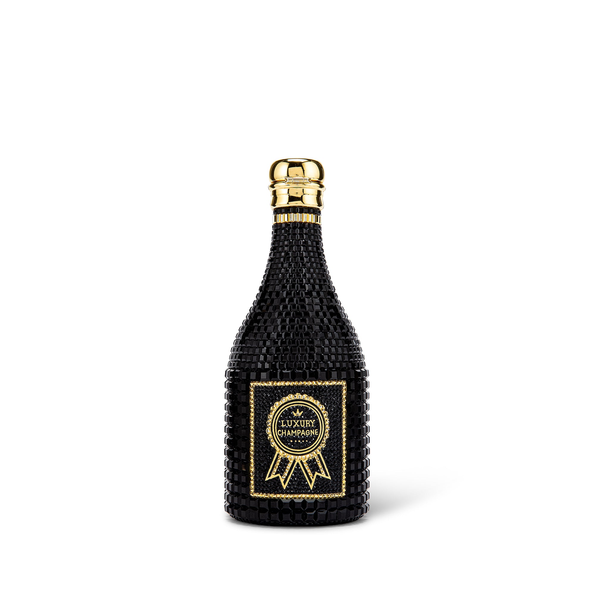 VIP Champagne Bottle Crystal Minaudiere Clutch