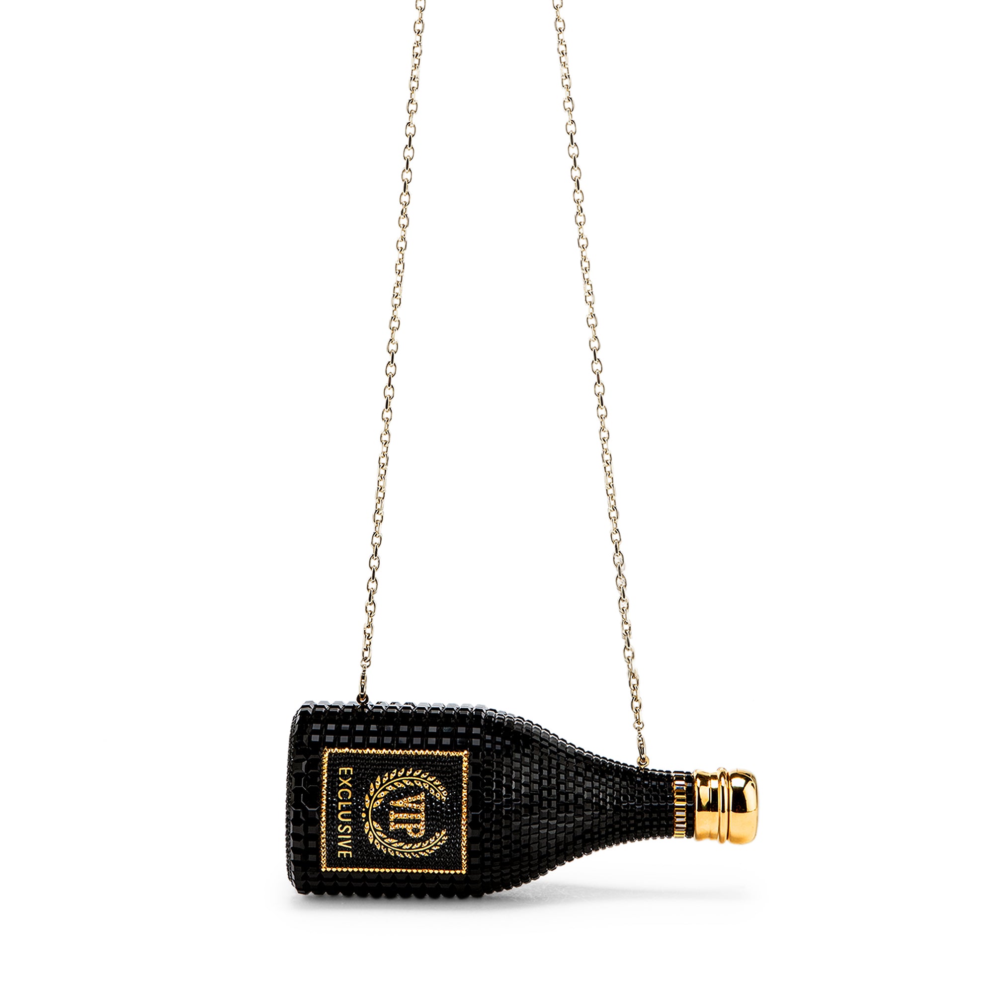 VIP Champagne Bottle Crystal Minaudiere Clutch