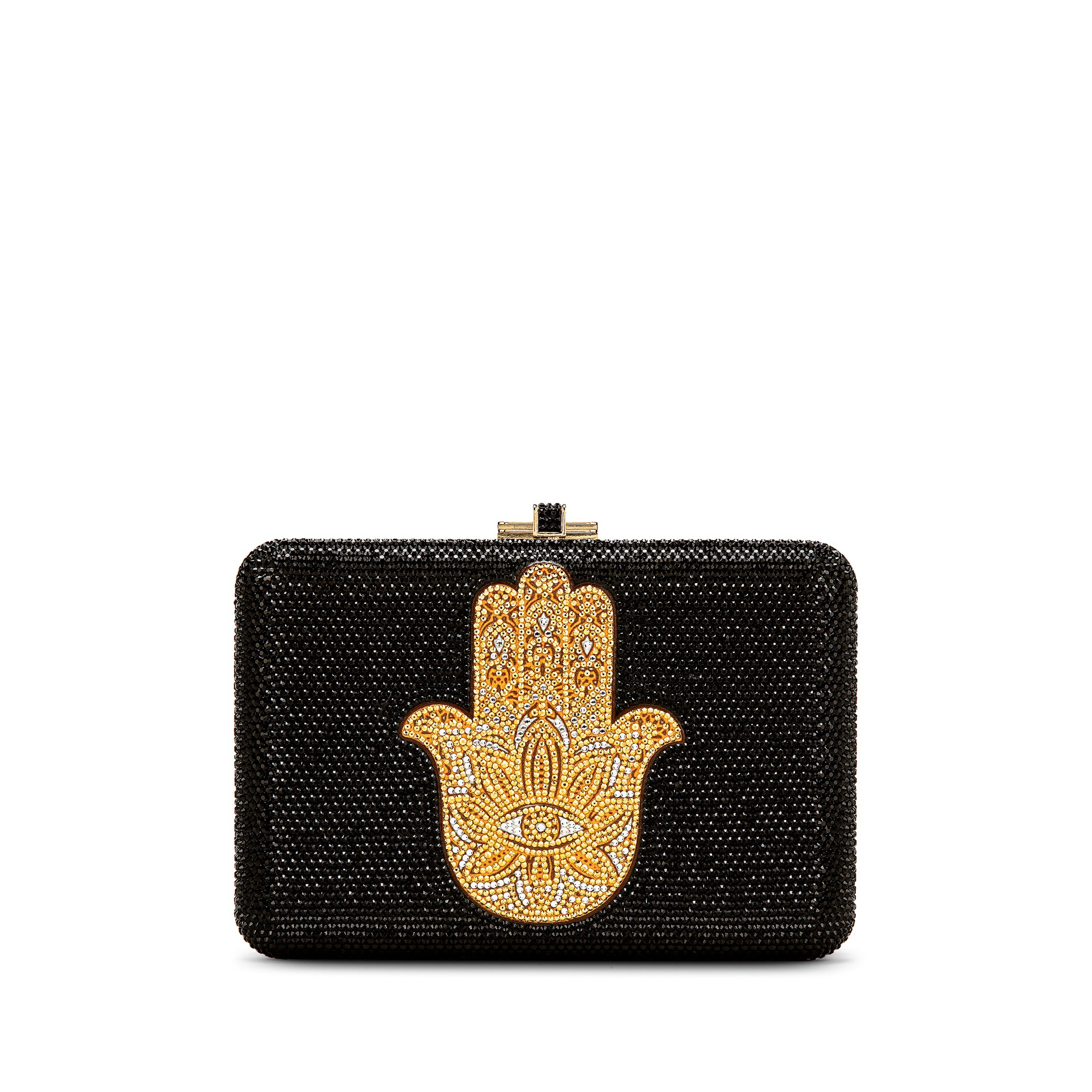 Hamsa Crystal Minaudiere Clutch