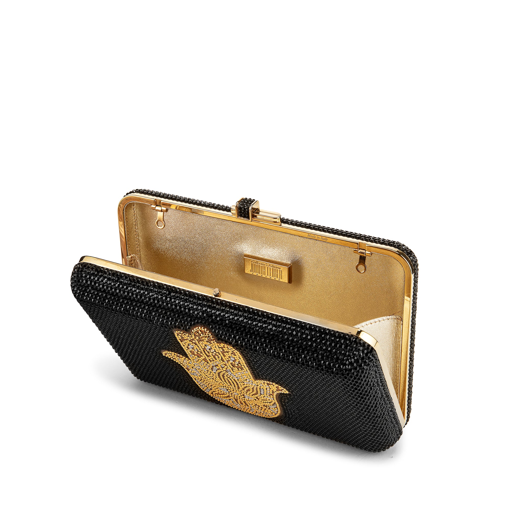 Hamsa Crystal Minaudiere Clutch