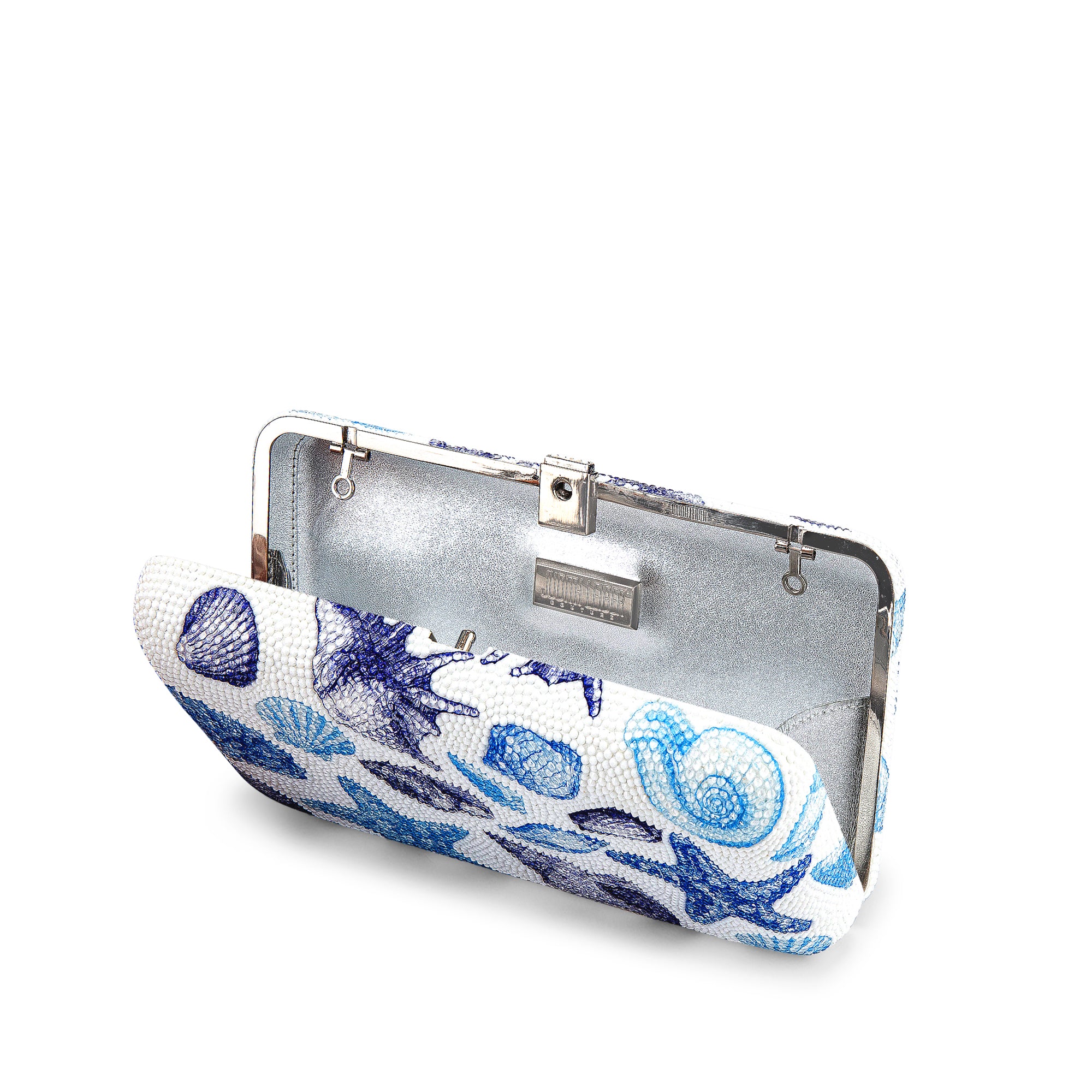 Seashell Crystal Smooth Rectangle Clutch