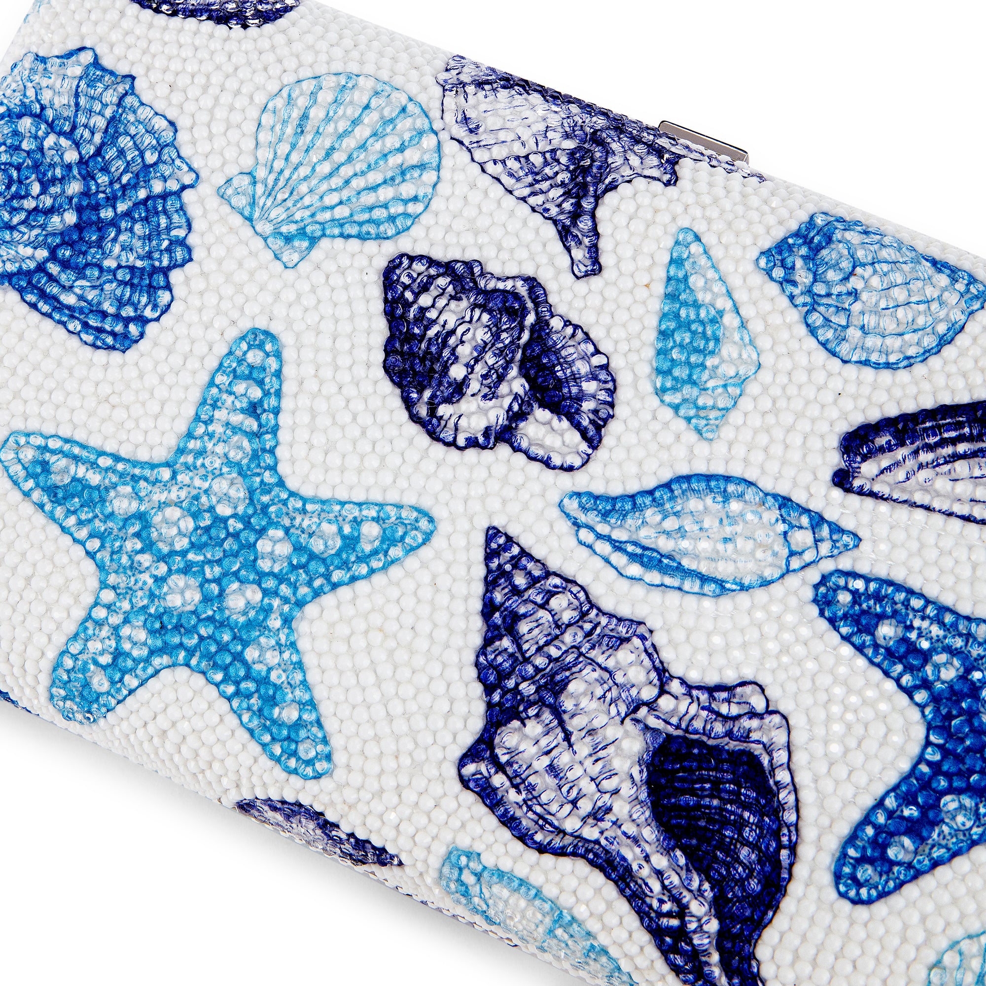 Seashell Crystal Smooth Rectangle Clutch