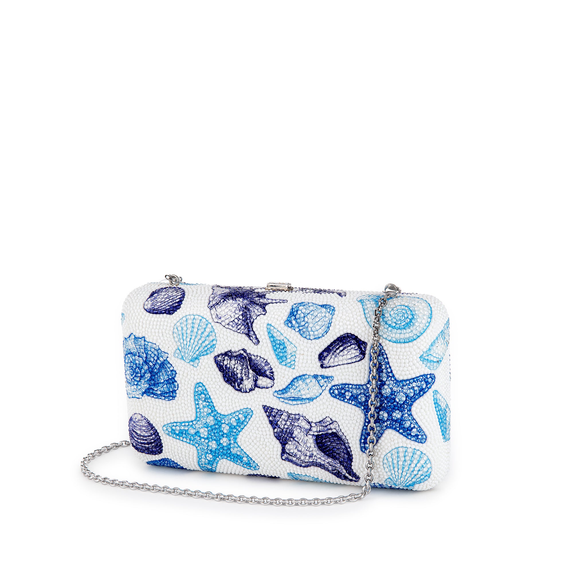 Seashell Crystal Smooth Rectangle Clutch
