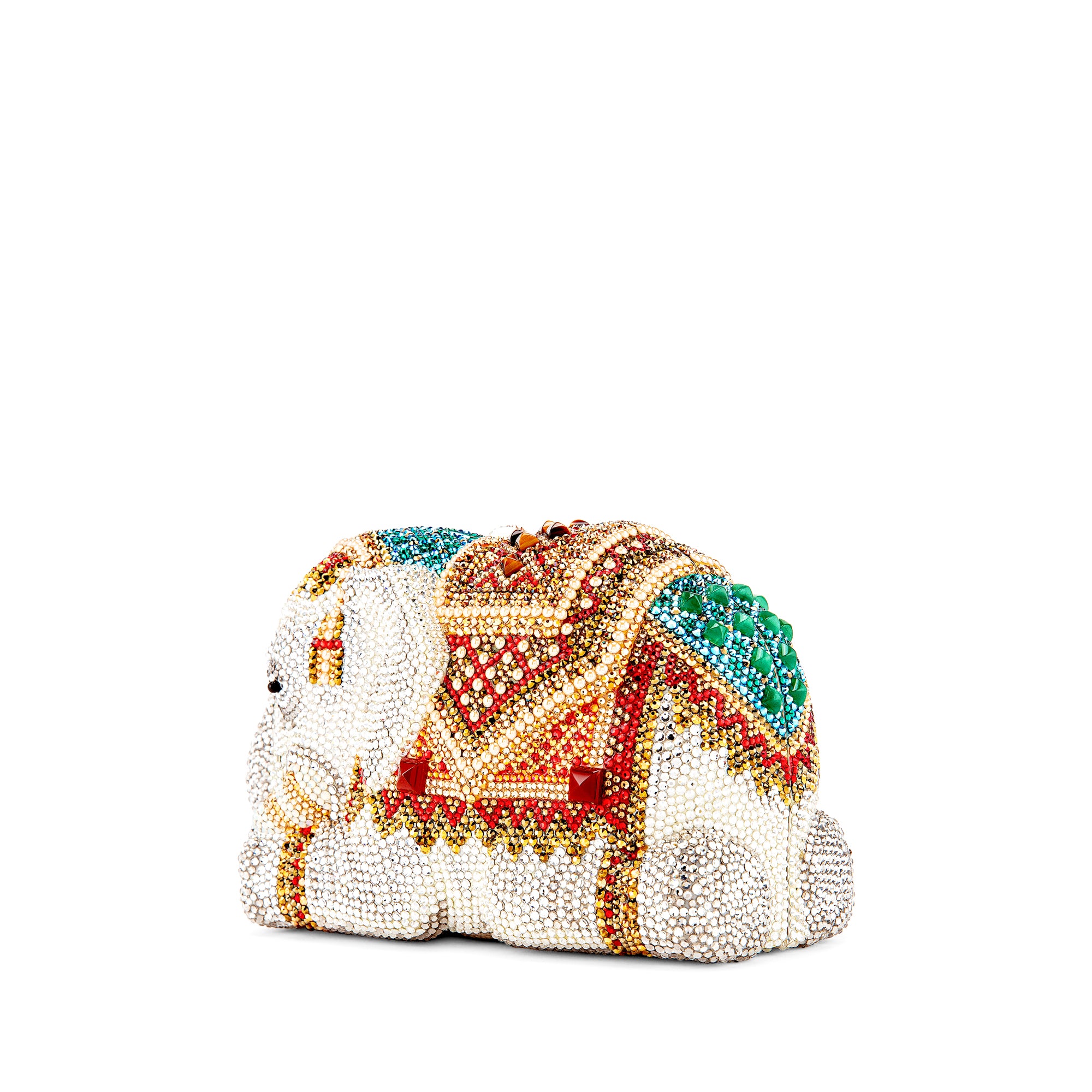 Elephant Crystal Minaudiere Clutch