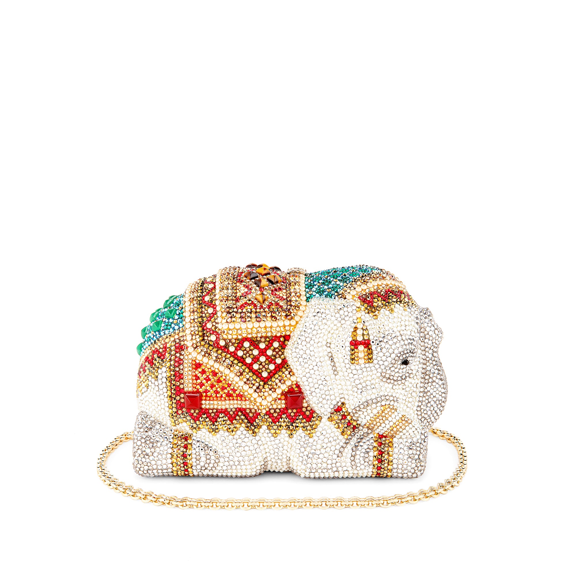 Elephant Crystal Minaudiere Clutch