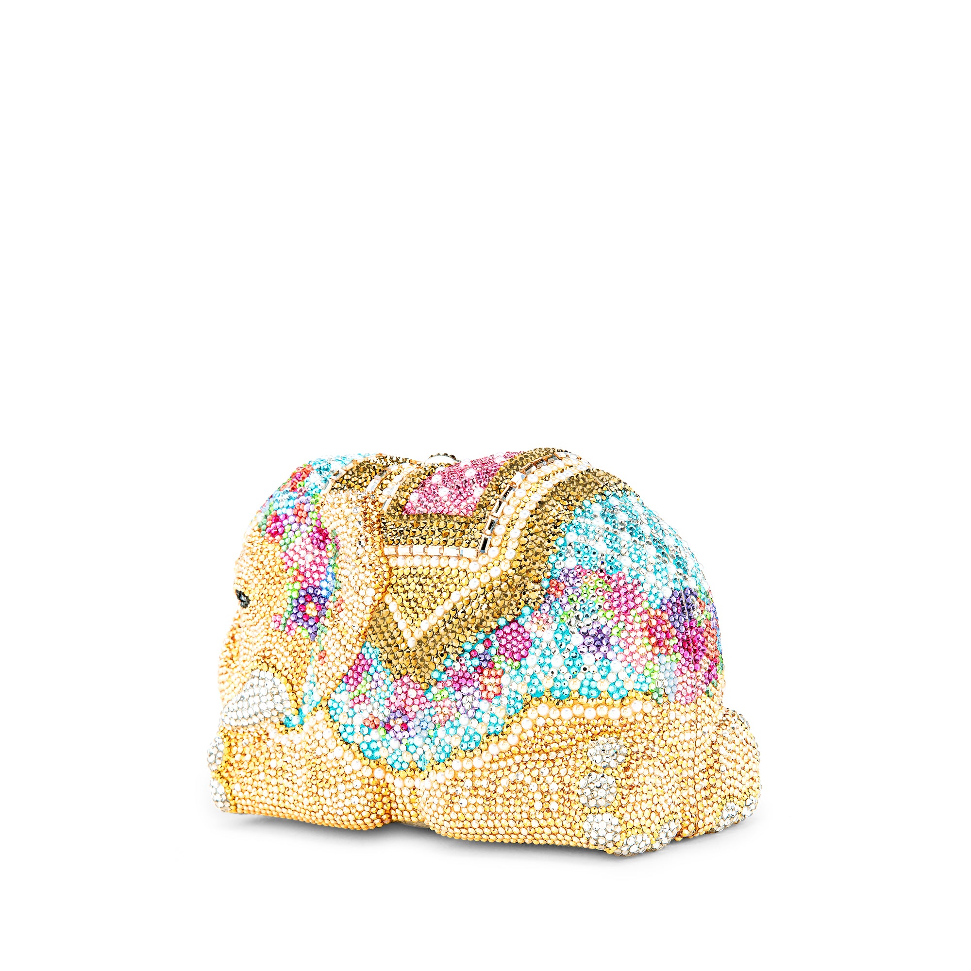 Golden Elephant Crystal Minaudiere Clutch