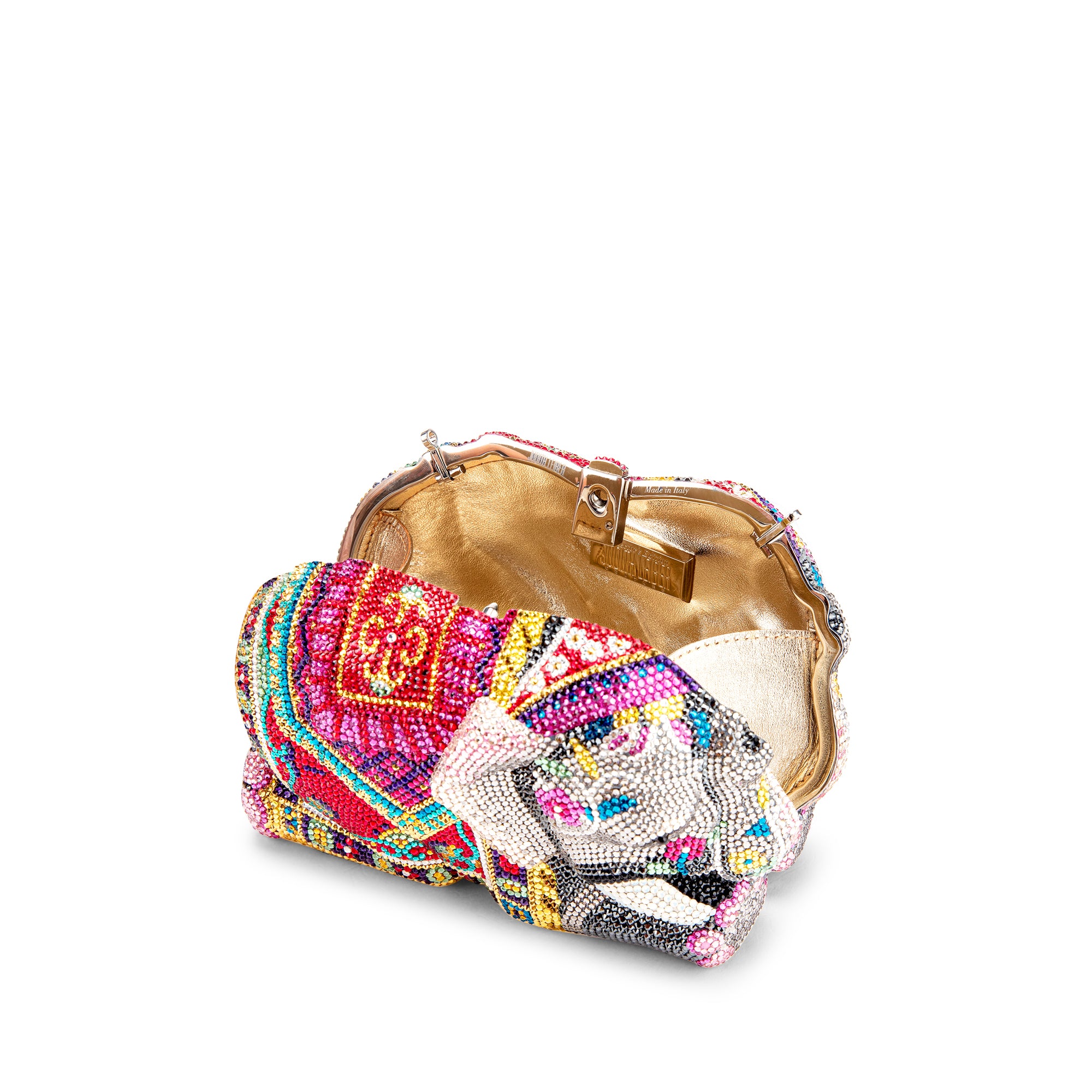Multi-Color Elephant Crystal Minaudiere Clutch