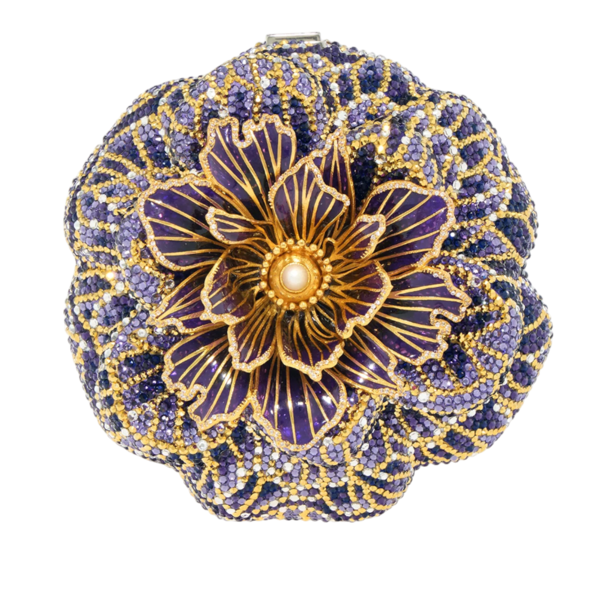 Magnolia Crystal Flower Clutch Bag
