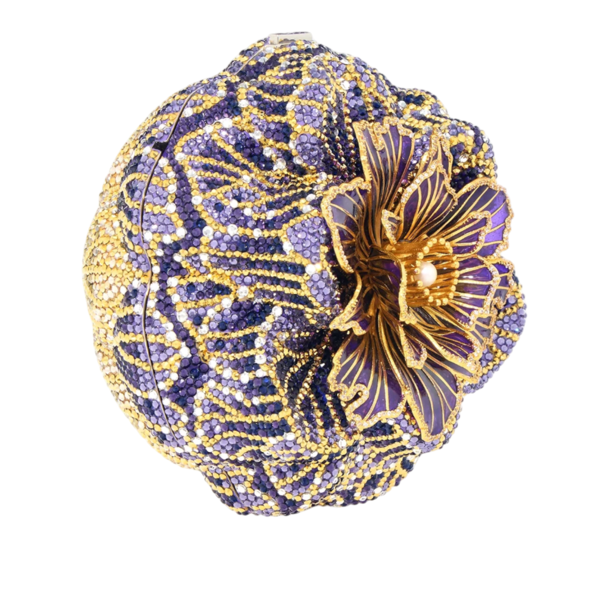 Magnolia Crystal Flower Clutch Bag