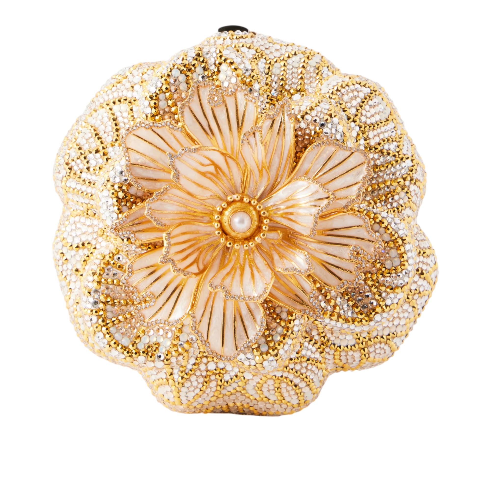 Magnolia Crystal Flower Clutch Bag