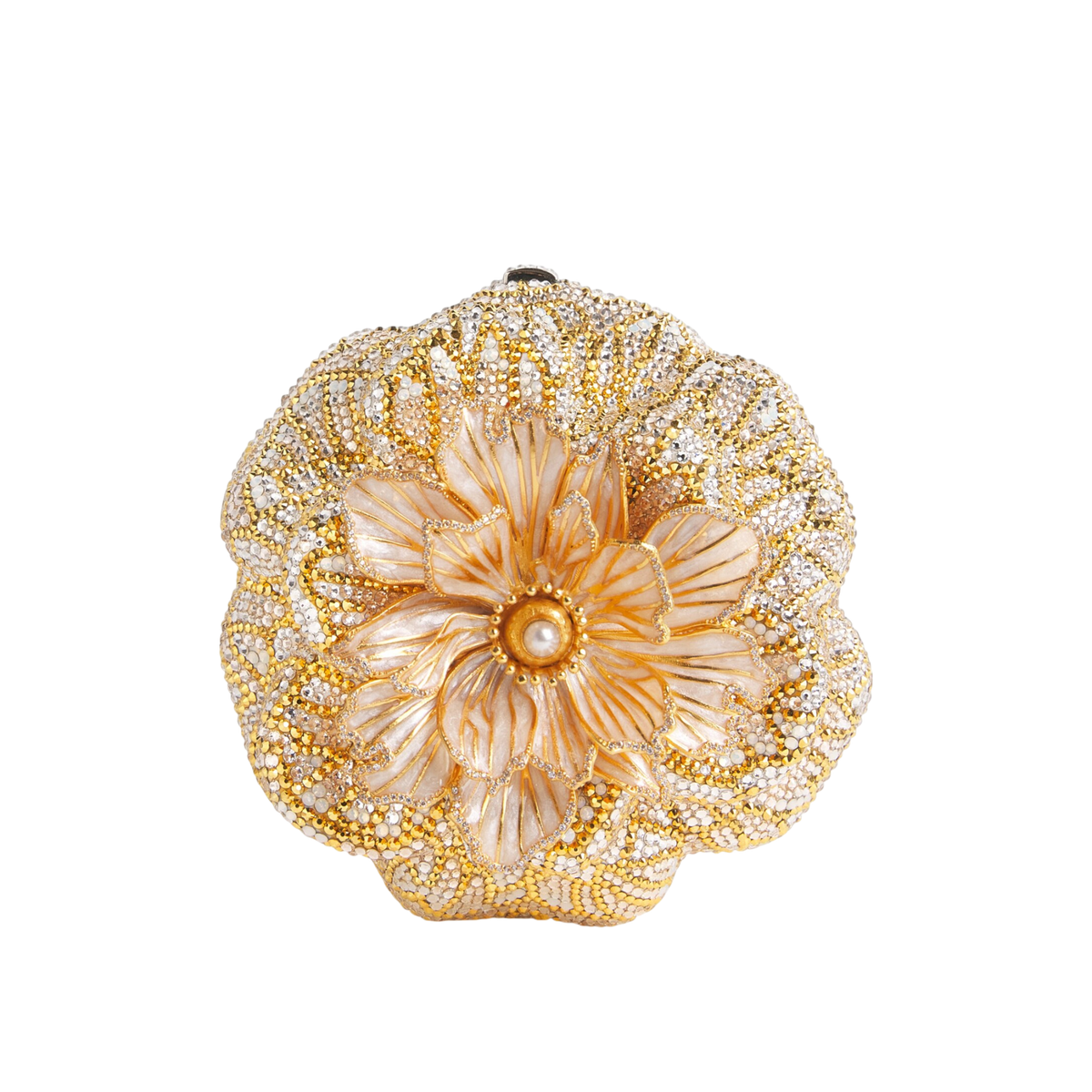 Magnolia Crystal Flower Clutch Bag