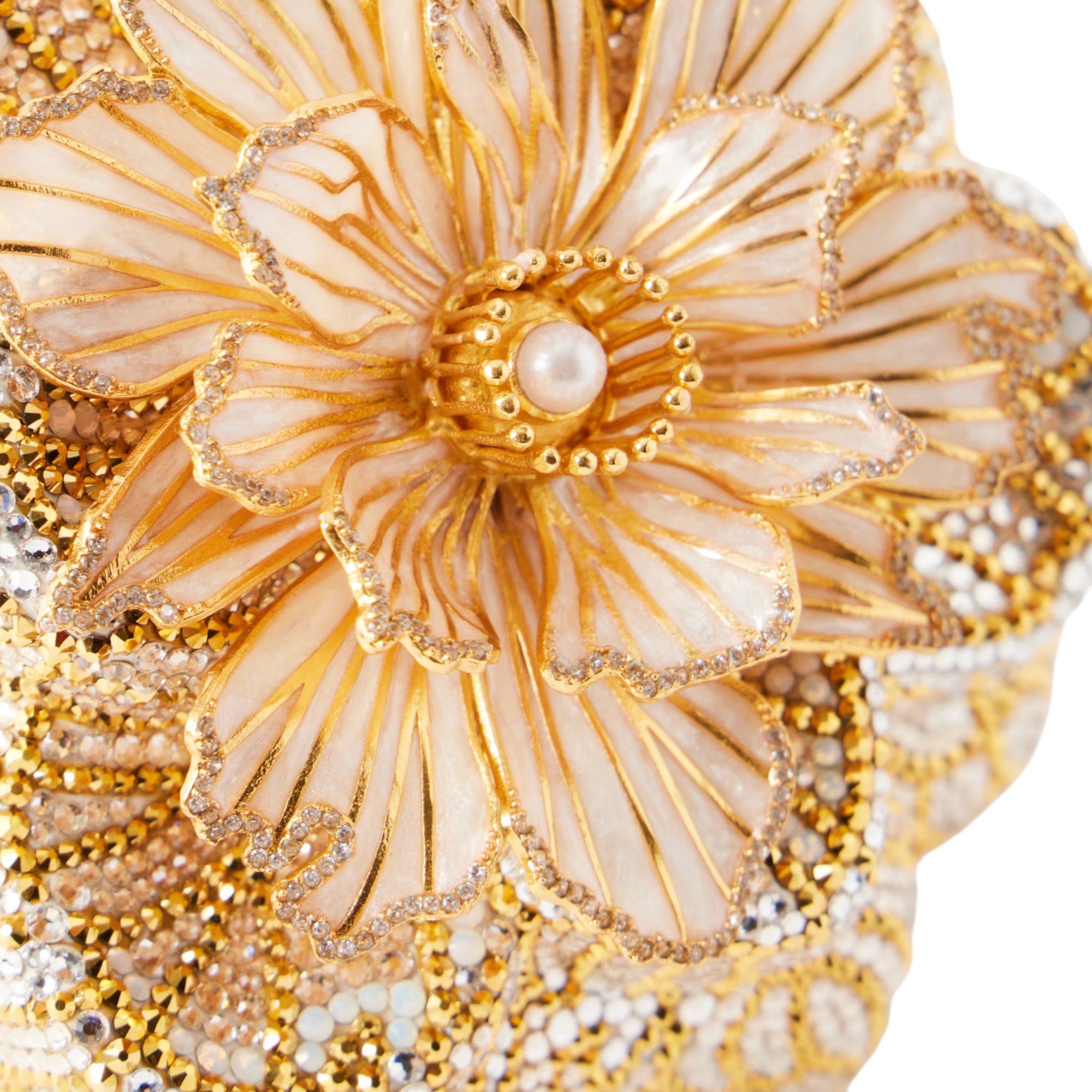 Magnolia Crystal Flower Clutch Bag