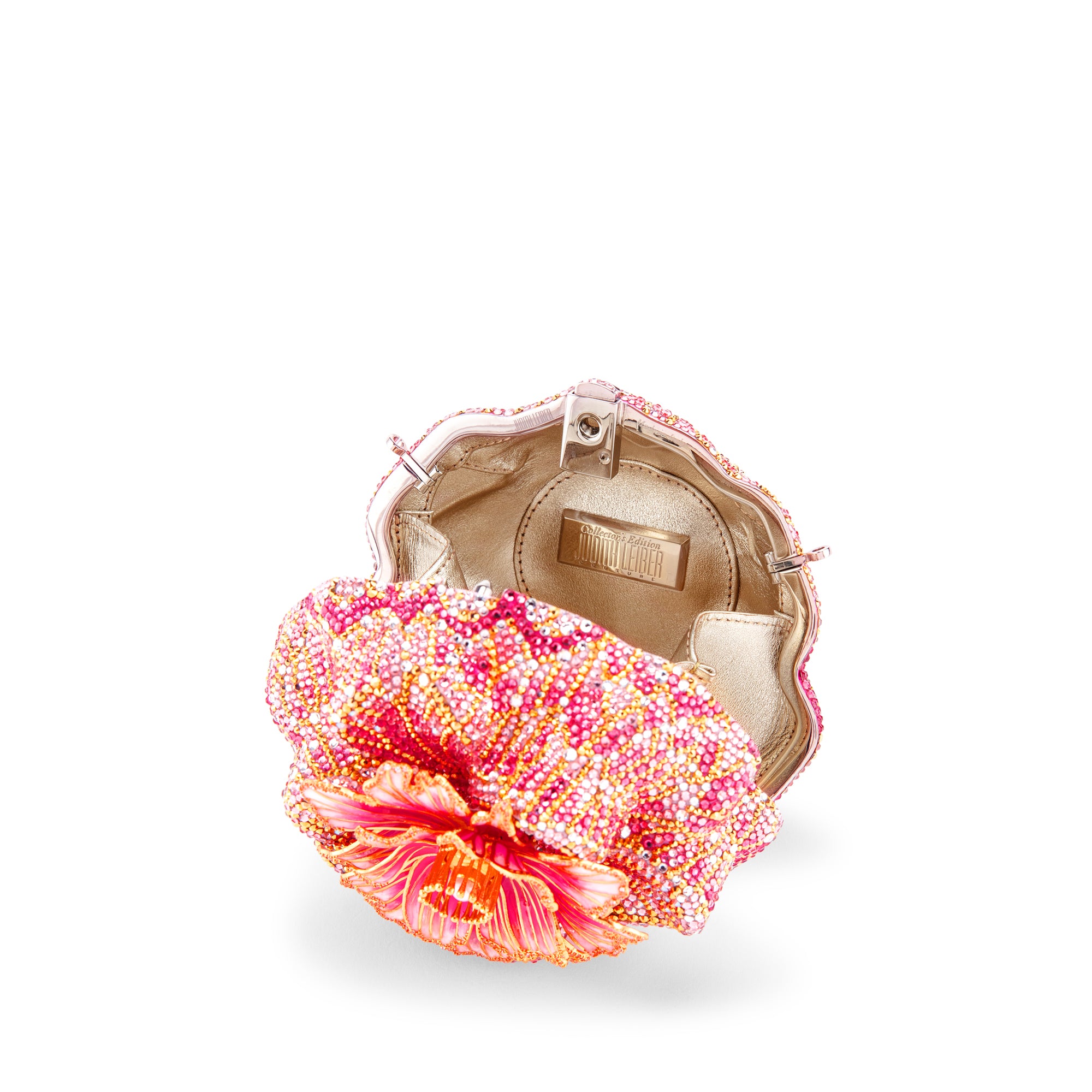 Magnolia Crystal Flower Minaudiere Clutch