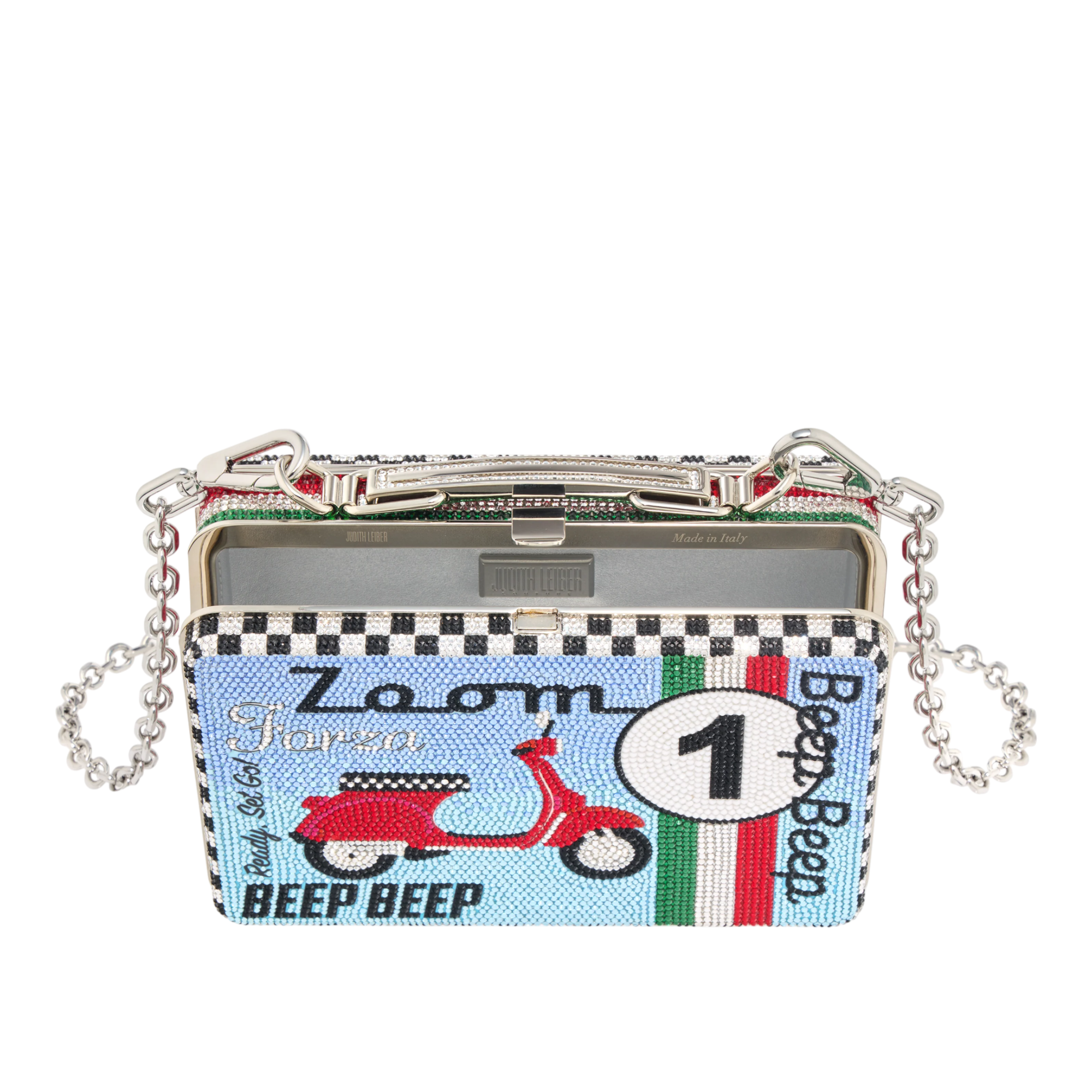 Lunch Box Crystal Embellished Clutch Bag
