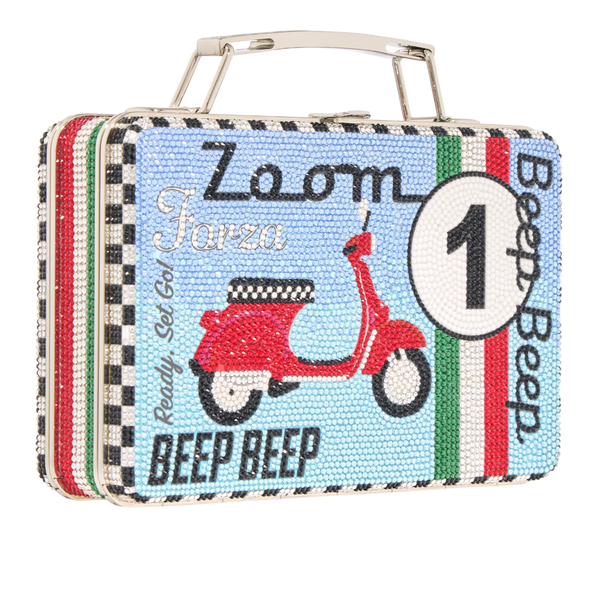 Lunch Box Crystal Embellished Clutch Bag